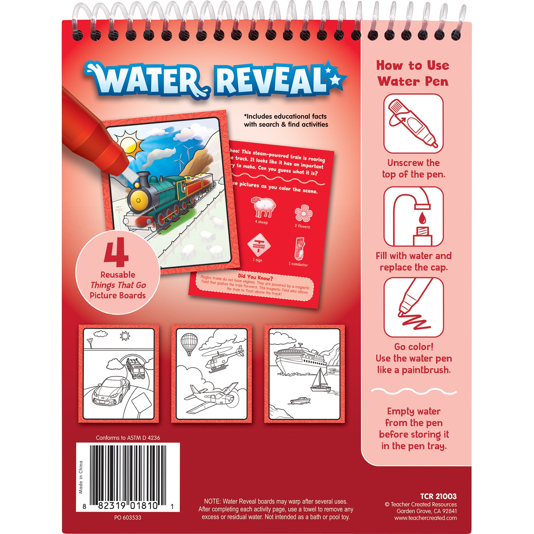 Things That Go Water Reveal Book, 6 Sets