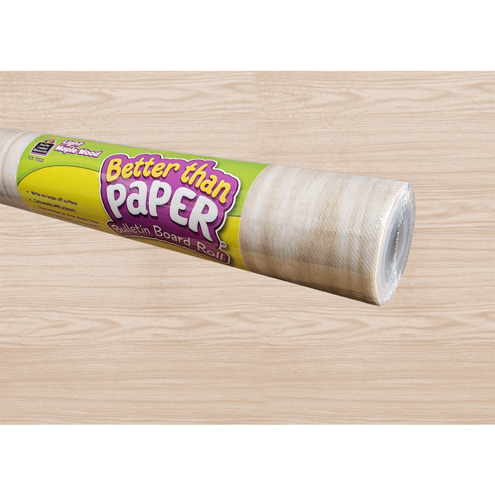 Better Than Paper® Bulletin Board Roll, 4' x 12', Light Maple Wood Design, Pack of 4