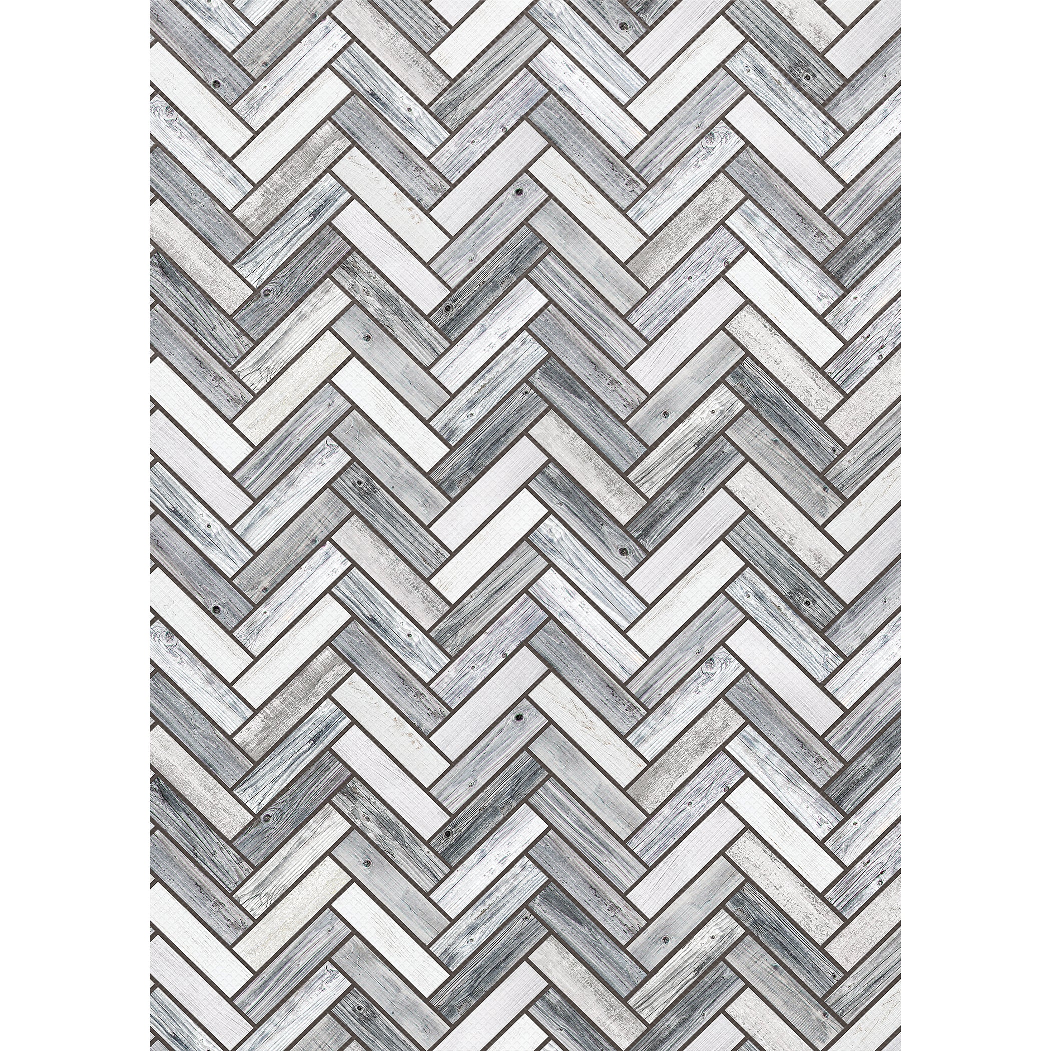 Better Than Paper® Bulletin Board Roll, 4' x 12', Herringbone White Wood Design, Pack of 4