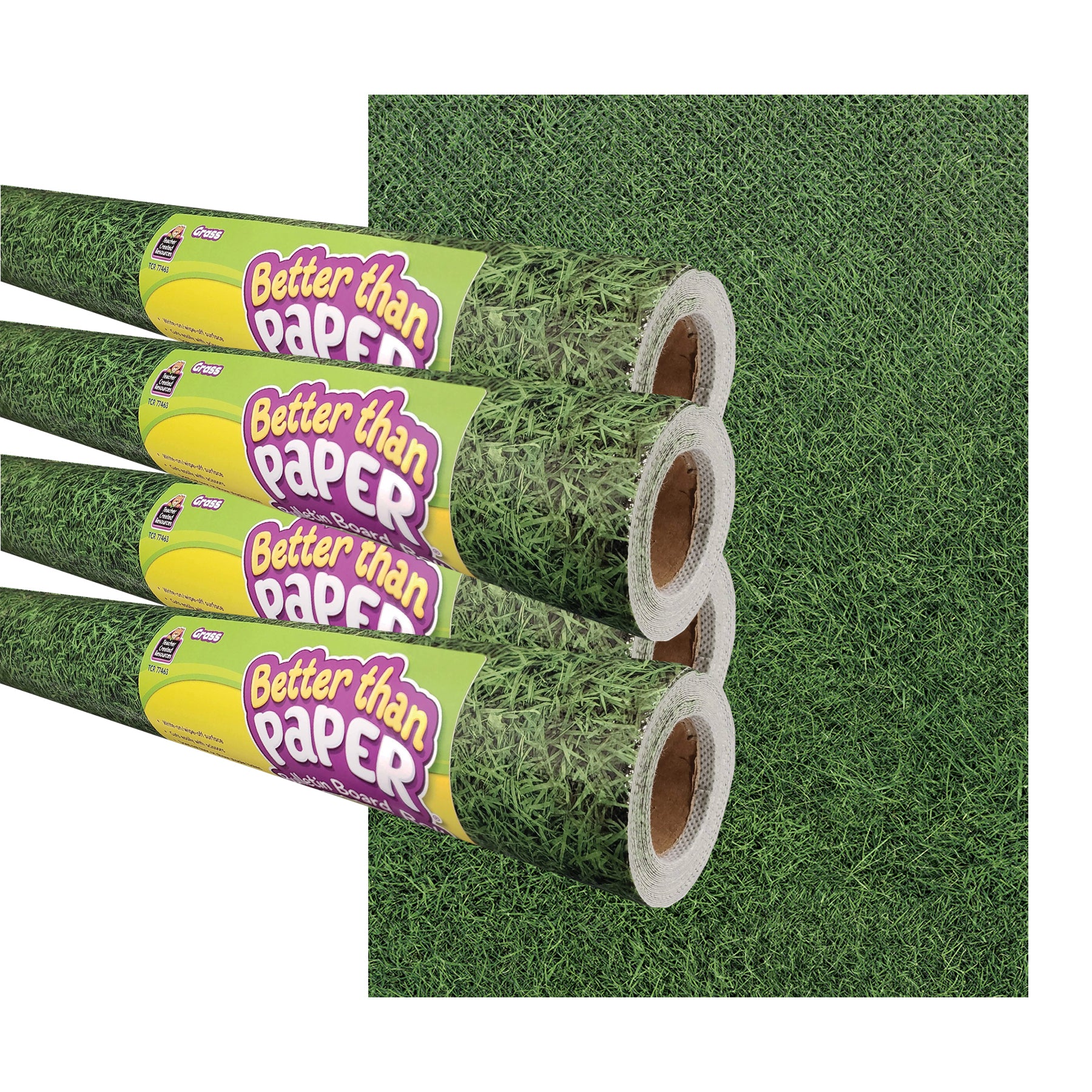 Grass Better Than Paper Bulletin Board Roll, 4' x 12', Pack of 4