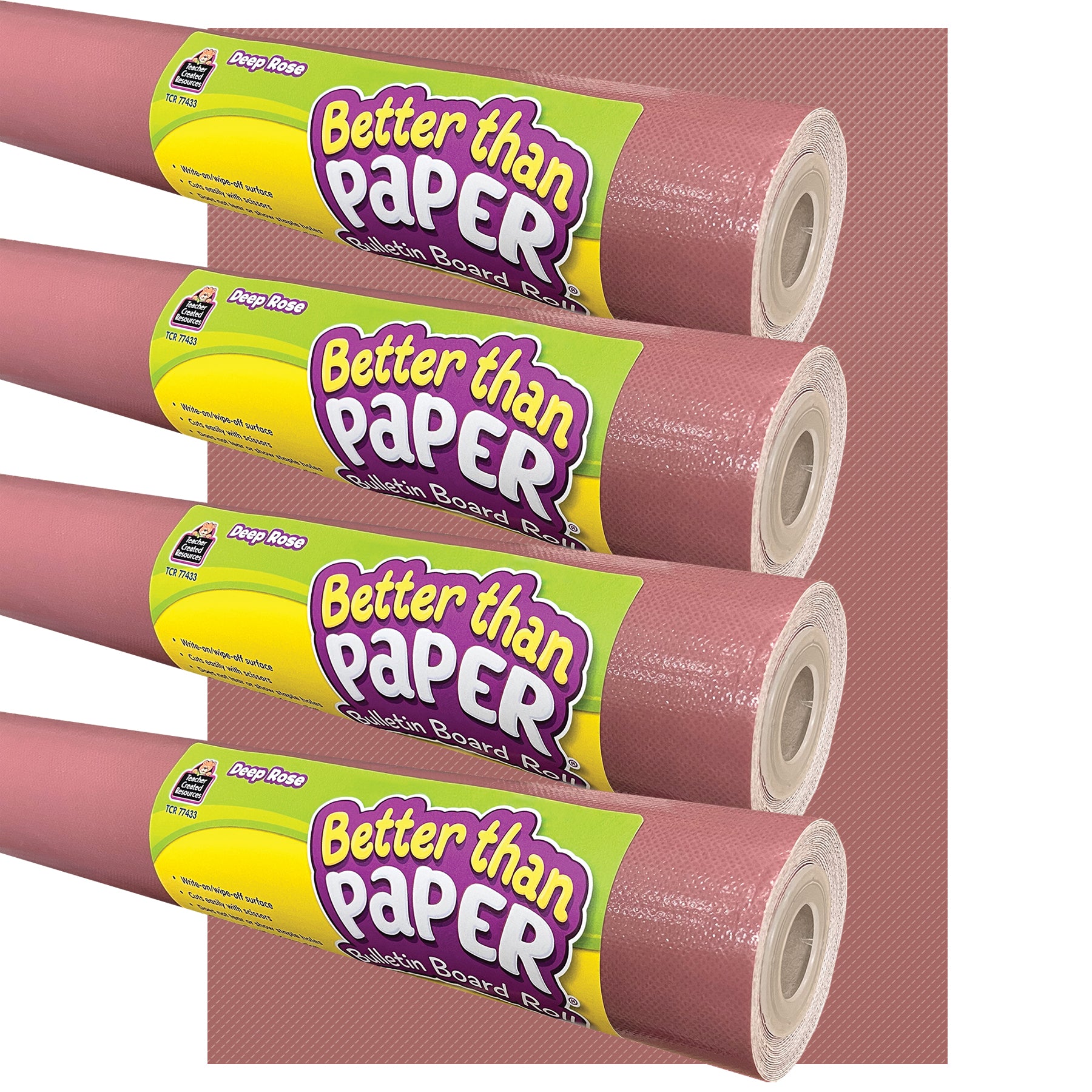 Better Than Paper® Bulletin Board Roll, 4' x 12', Deep Rose, 4 Rolls