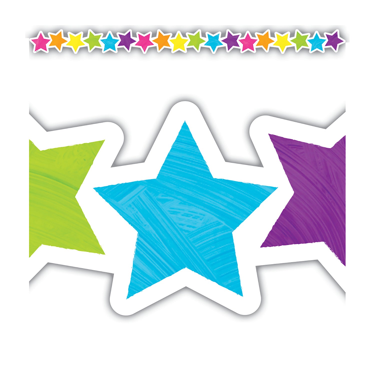 Brights 4Ever Stars Die-Cut Border Trim, 35 Feet Per Pack, 6 Packs