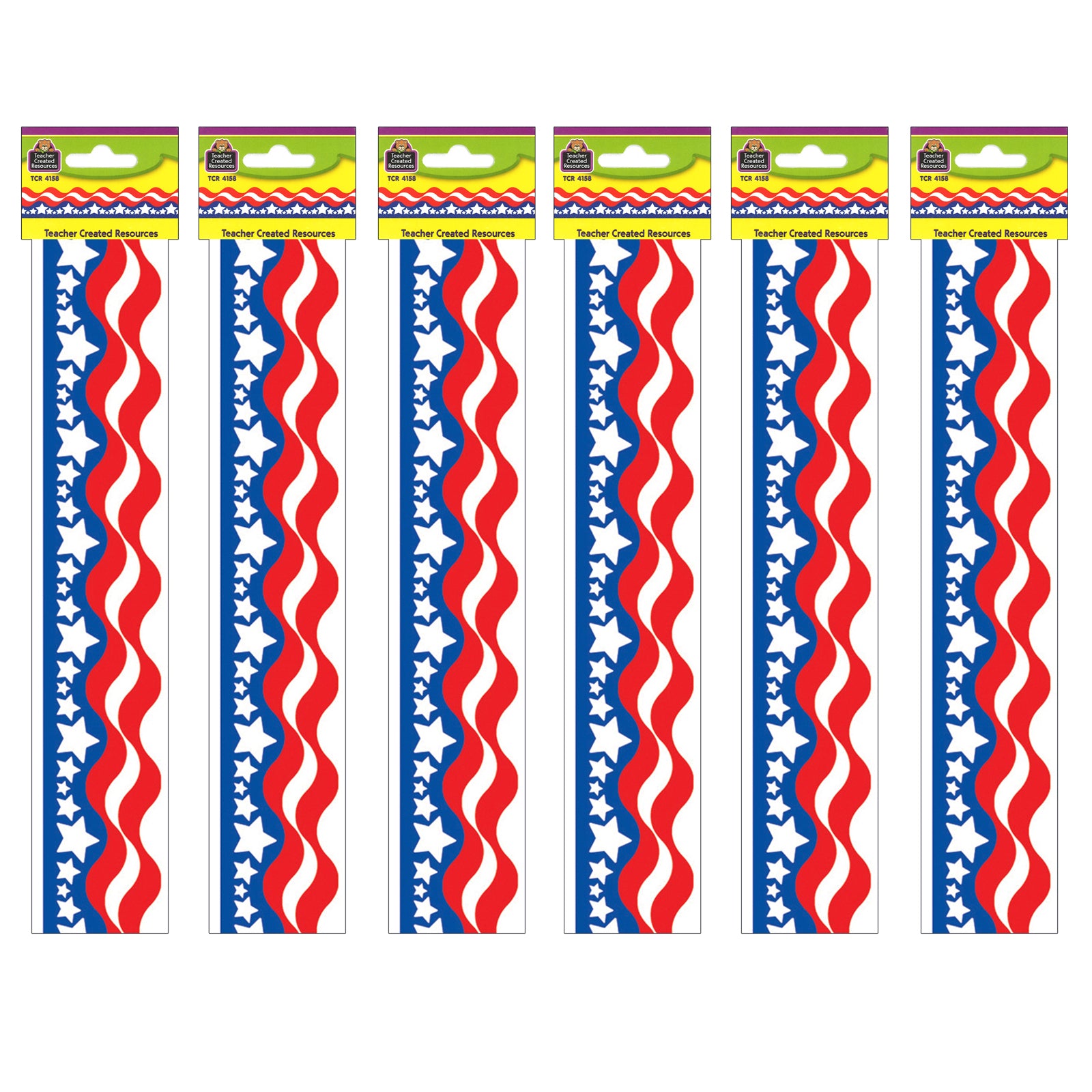 Patriotic Border Trim, 35 Feet Per Pack, 6 Packs