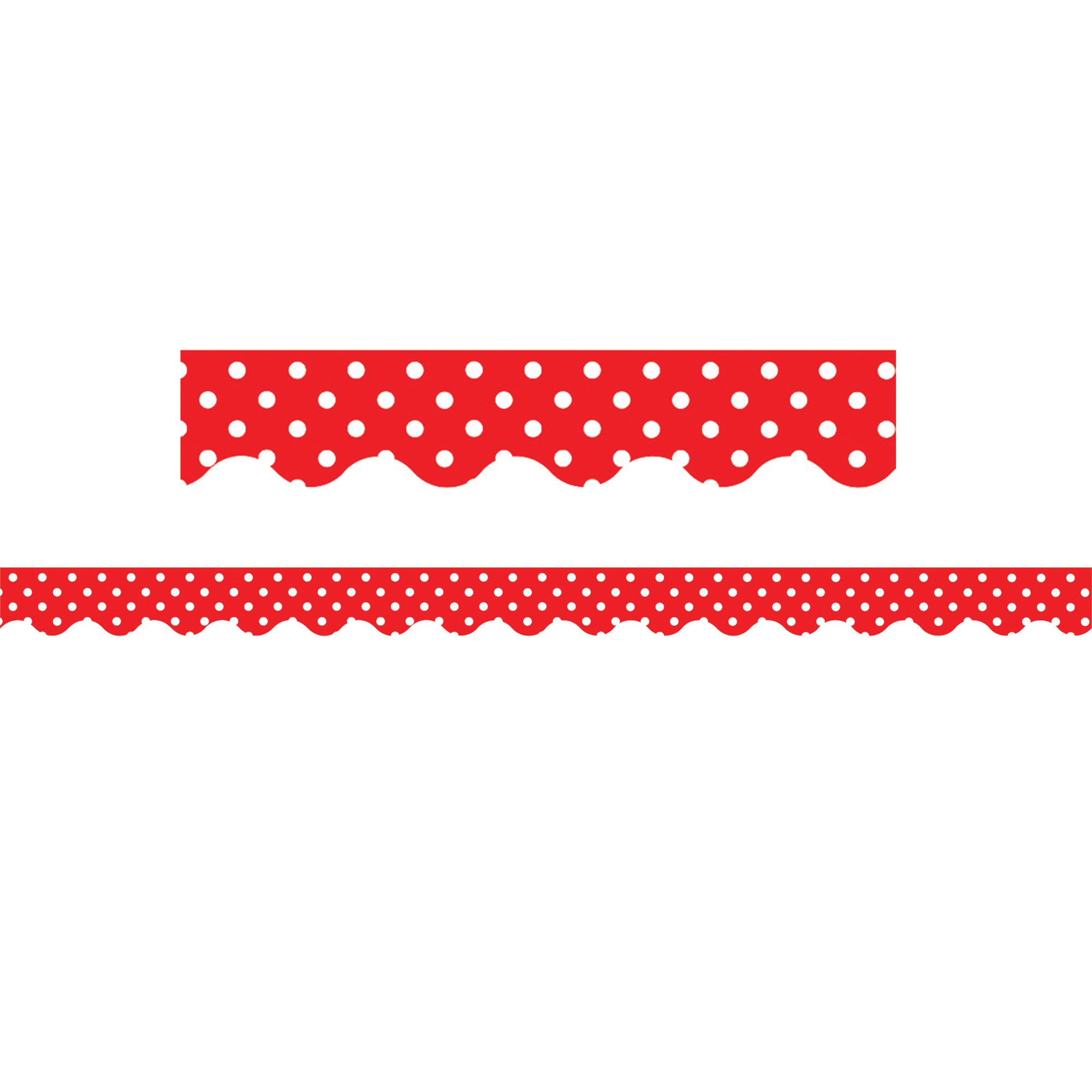 Red Mini Polka Dots Border Trim, 35 Feet Per Pack, 6 Packs