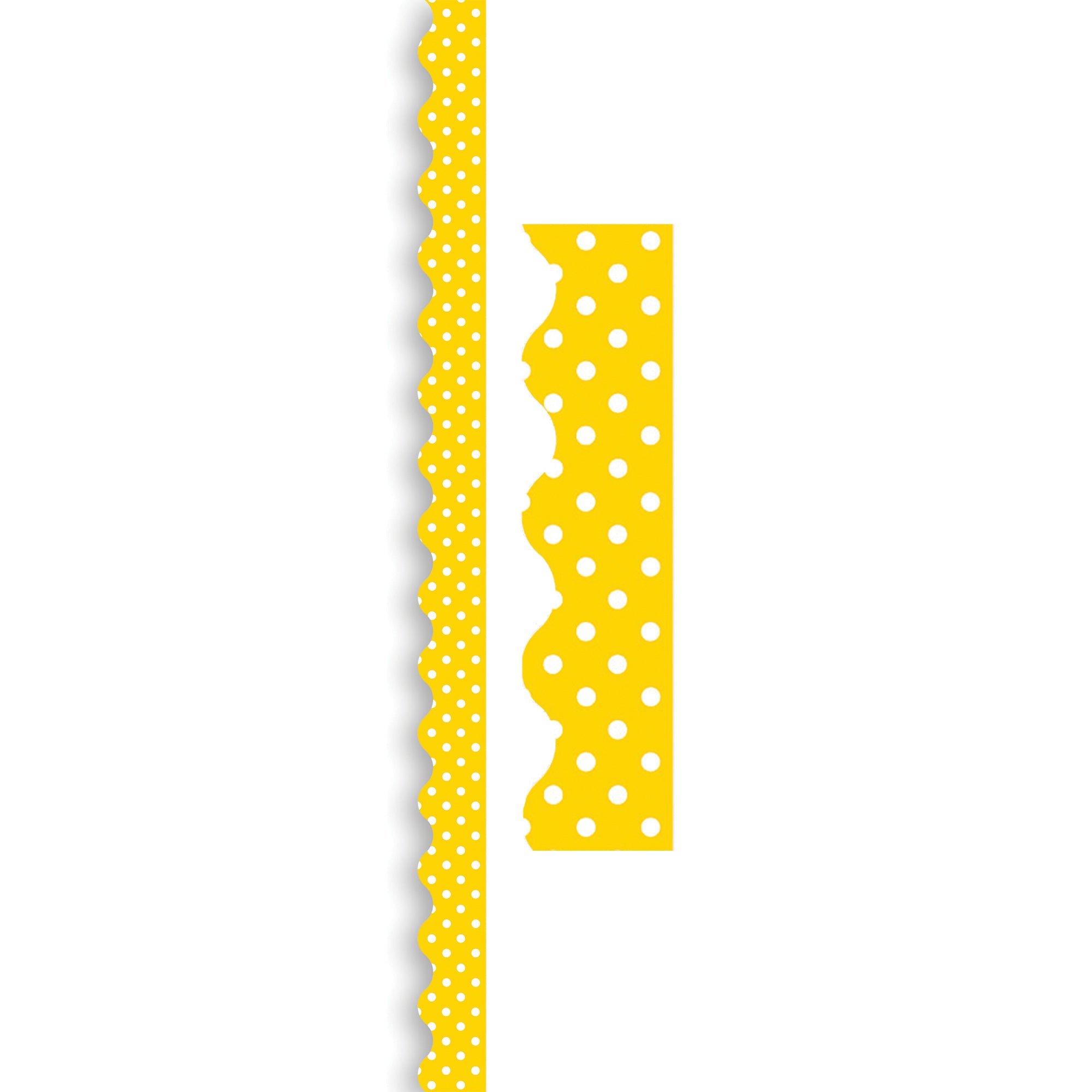 Yellow Mini Polka Dots Border Trim, 35 Feet Per Pack, 6 Packs