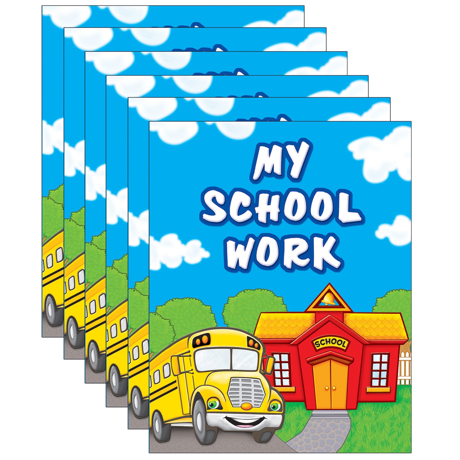 My School Work Pocket Folder, Pack of 6