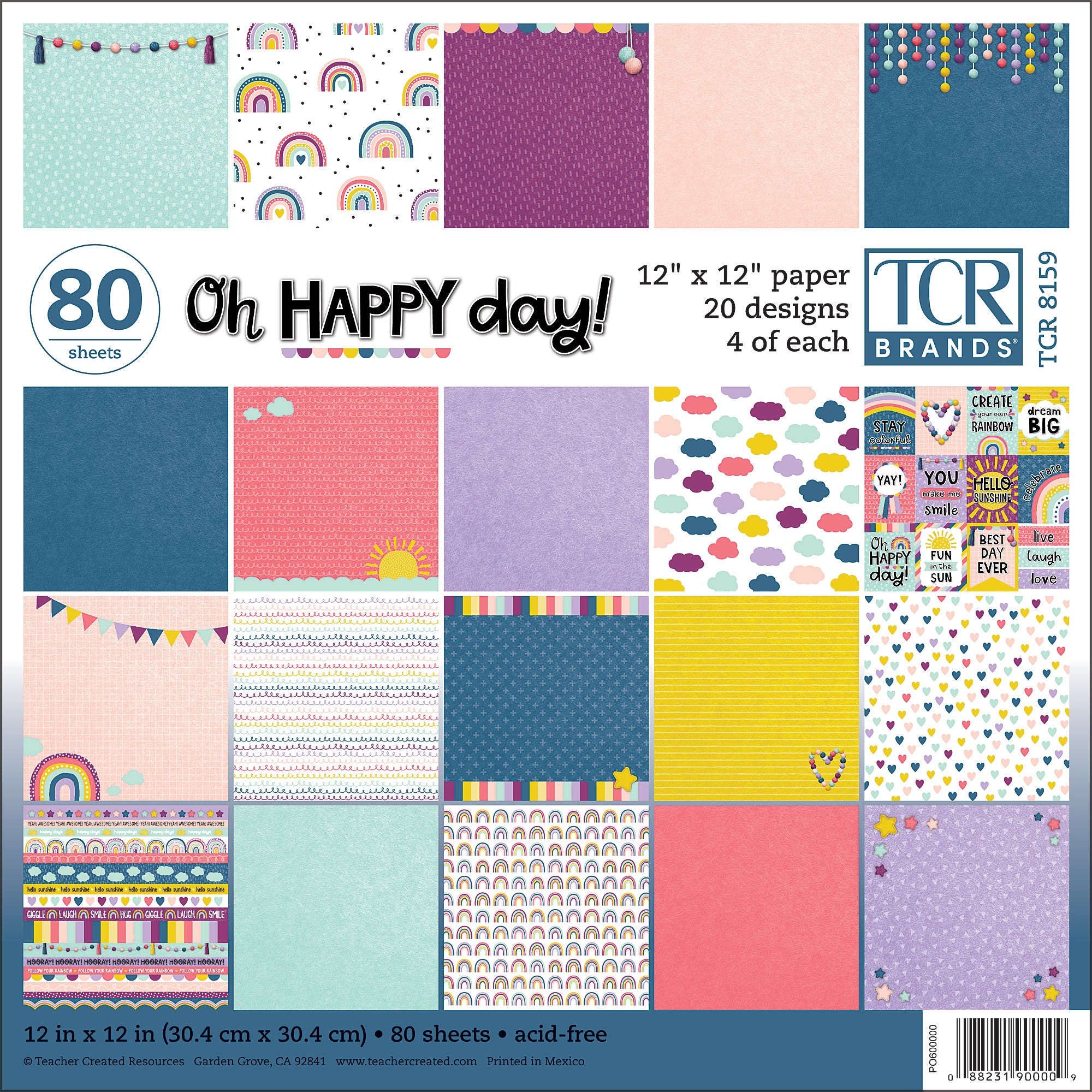 Oh Happy Day Project Paper, 12" x 12", 80 Sheets