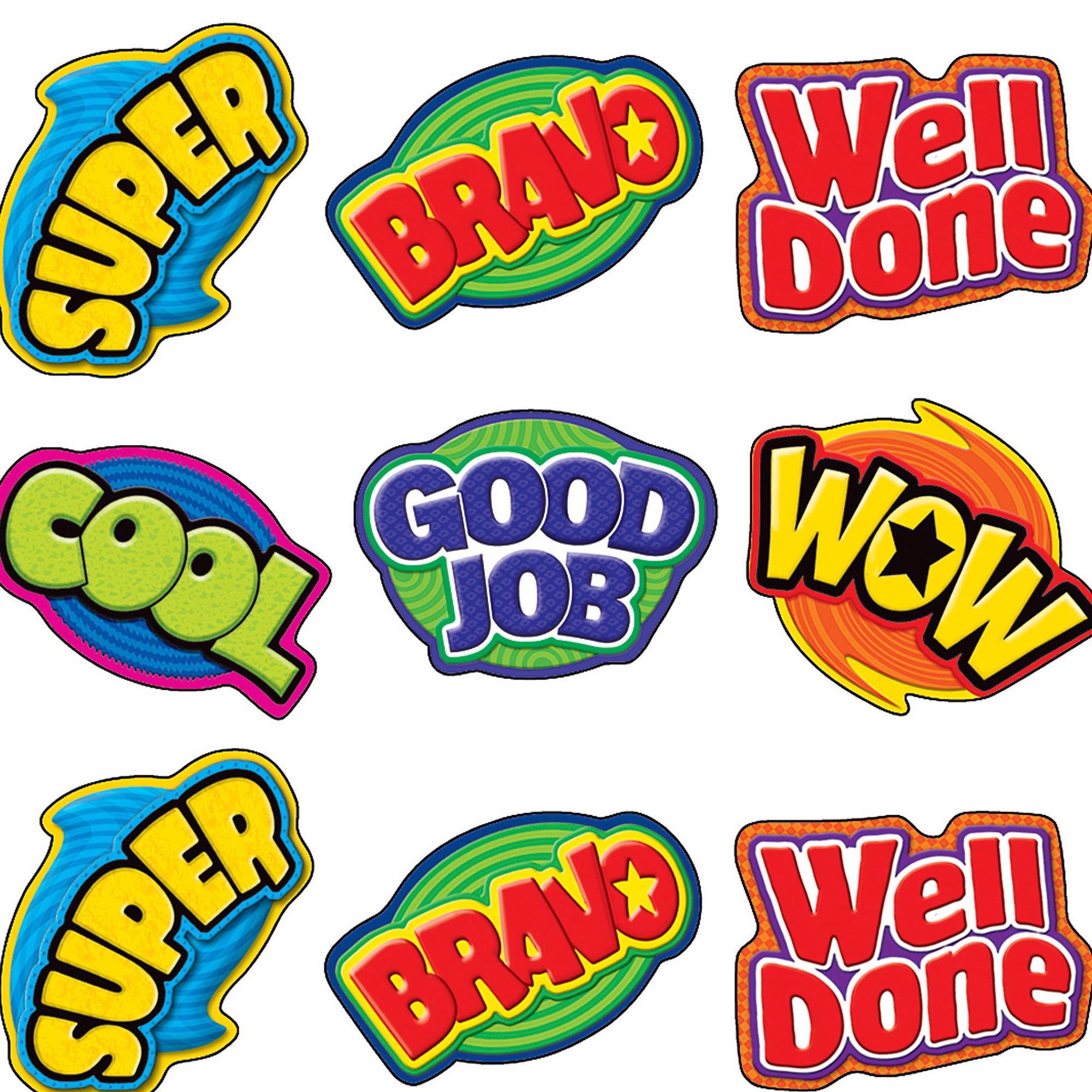 Positive Words Stickers, 120 Per Pack, 12 Packs