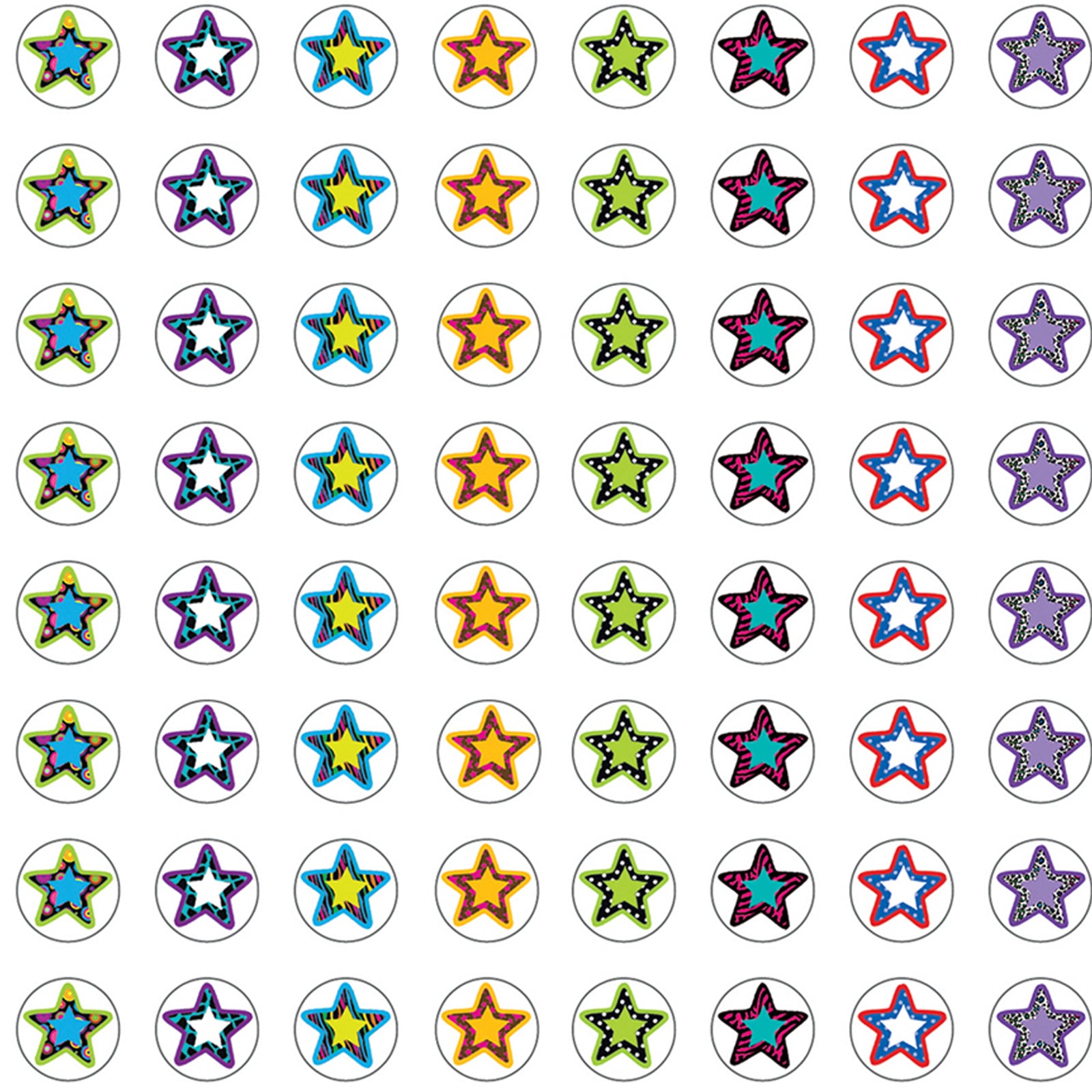 Fancy Stars 2 Mini Stickers Valu-Pak, 1144 Per Pack, 6 Packs