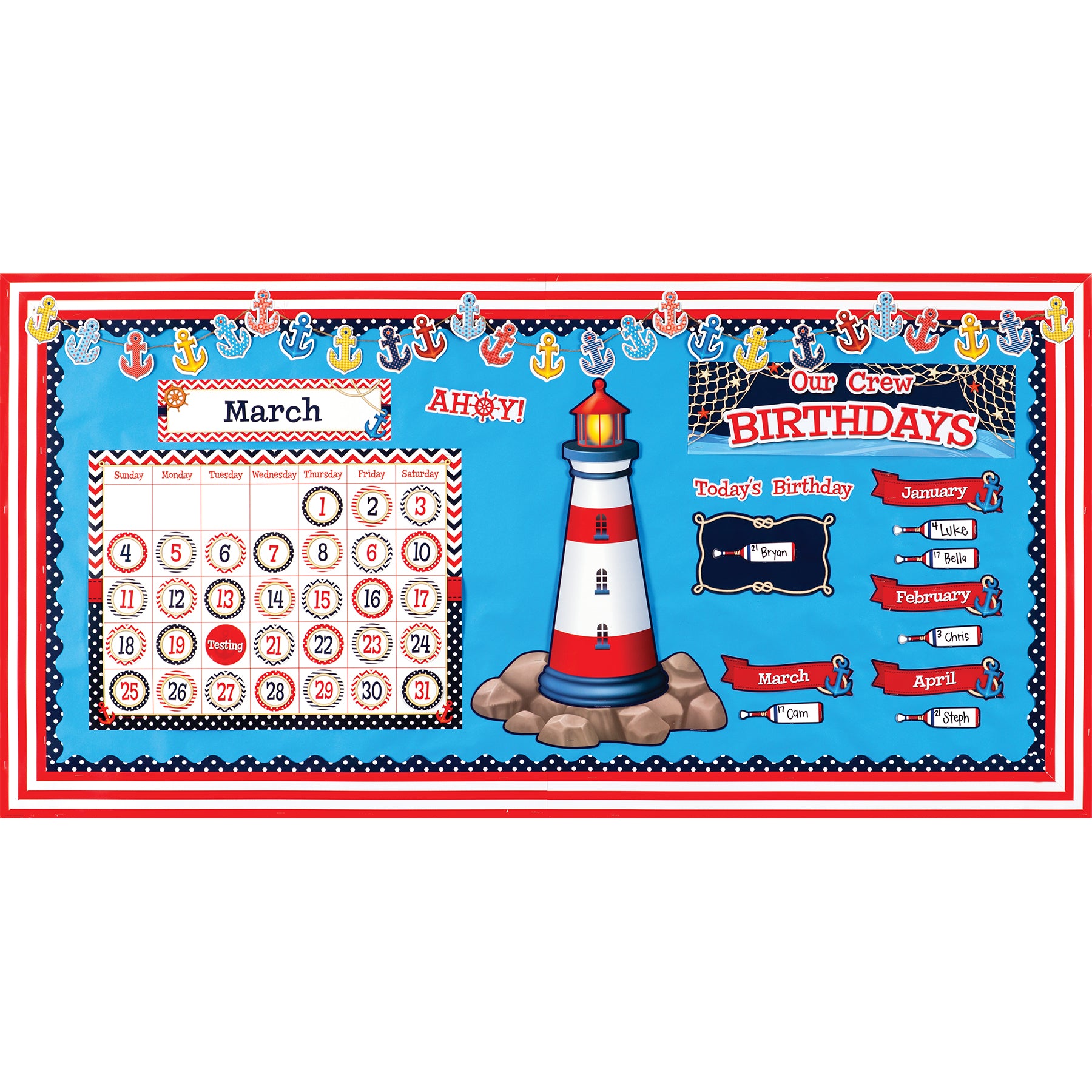 Nautical Calendar Bulletin Board Display Set