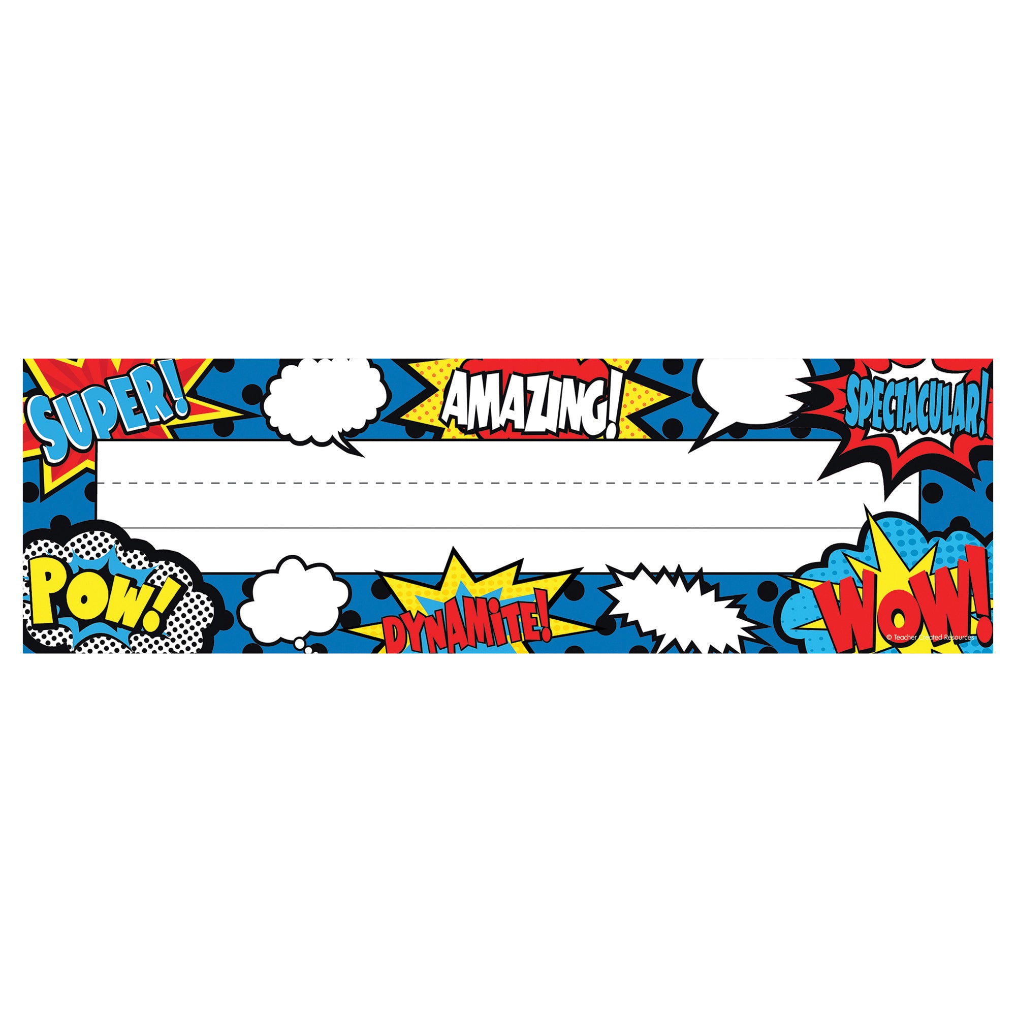 Superhero Flat Name Plates, 36 Per Pack, 6 Packs