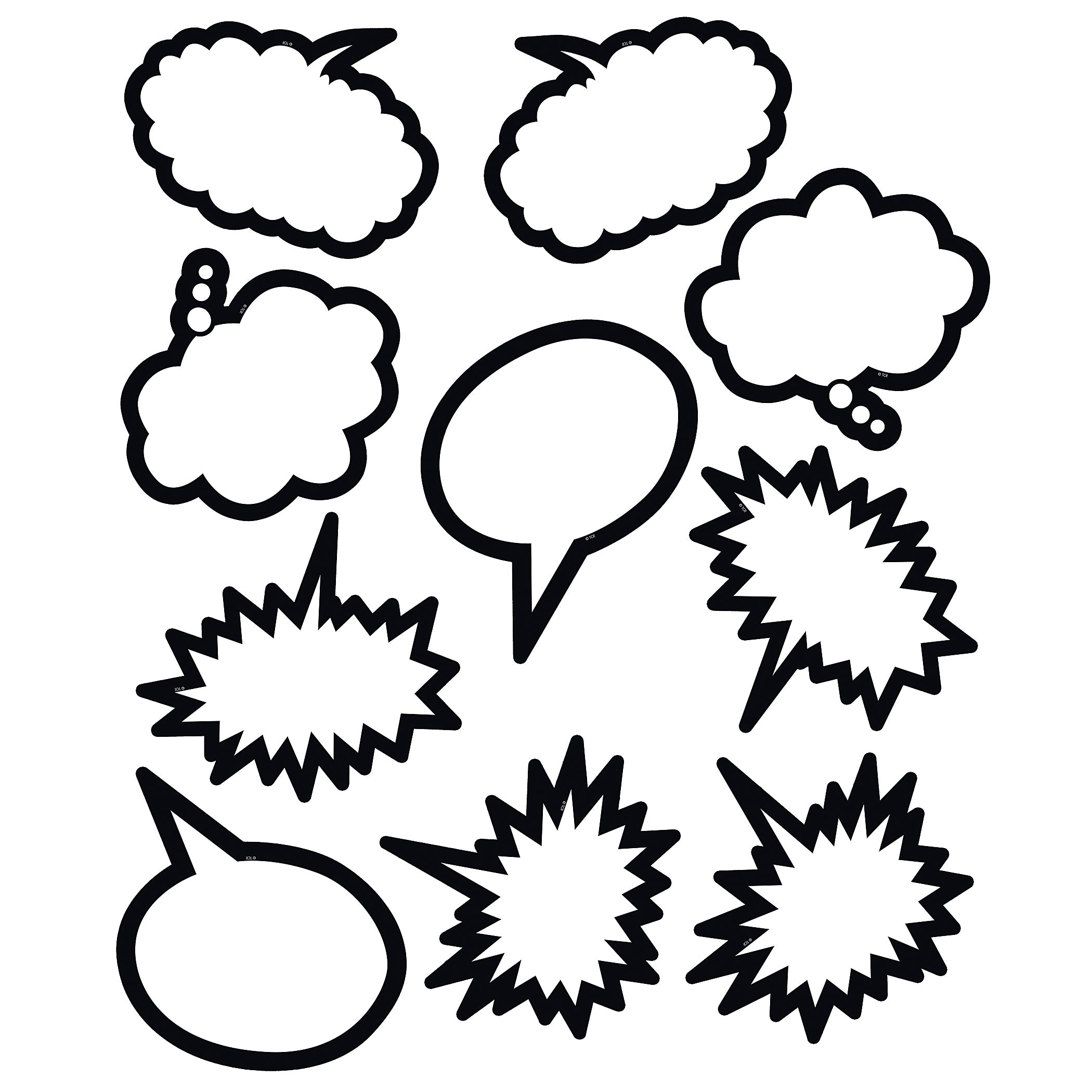 Superhero Black & White Speech/Thought Bubbles Accents, 30 Per Pack, 3 Packs