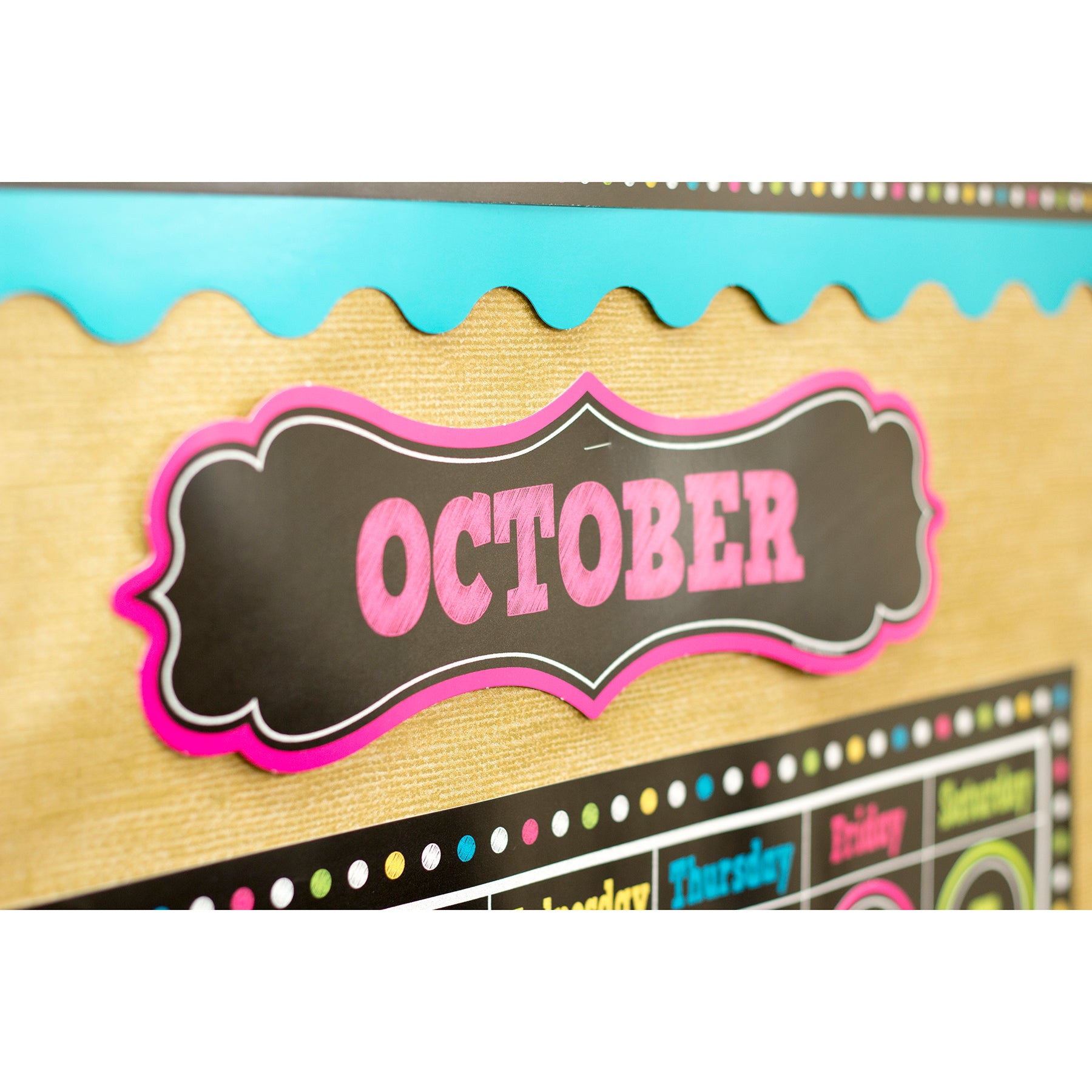 Chalkboard Brights Calendar Bulletin Board Display Set