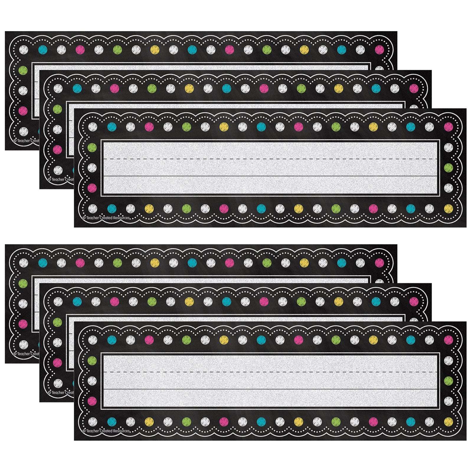 Chalkboard Brights Flat Name Plates, 36 Per Pack, 6 Packs