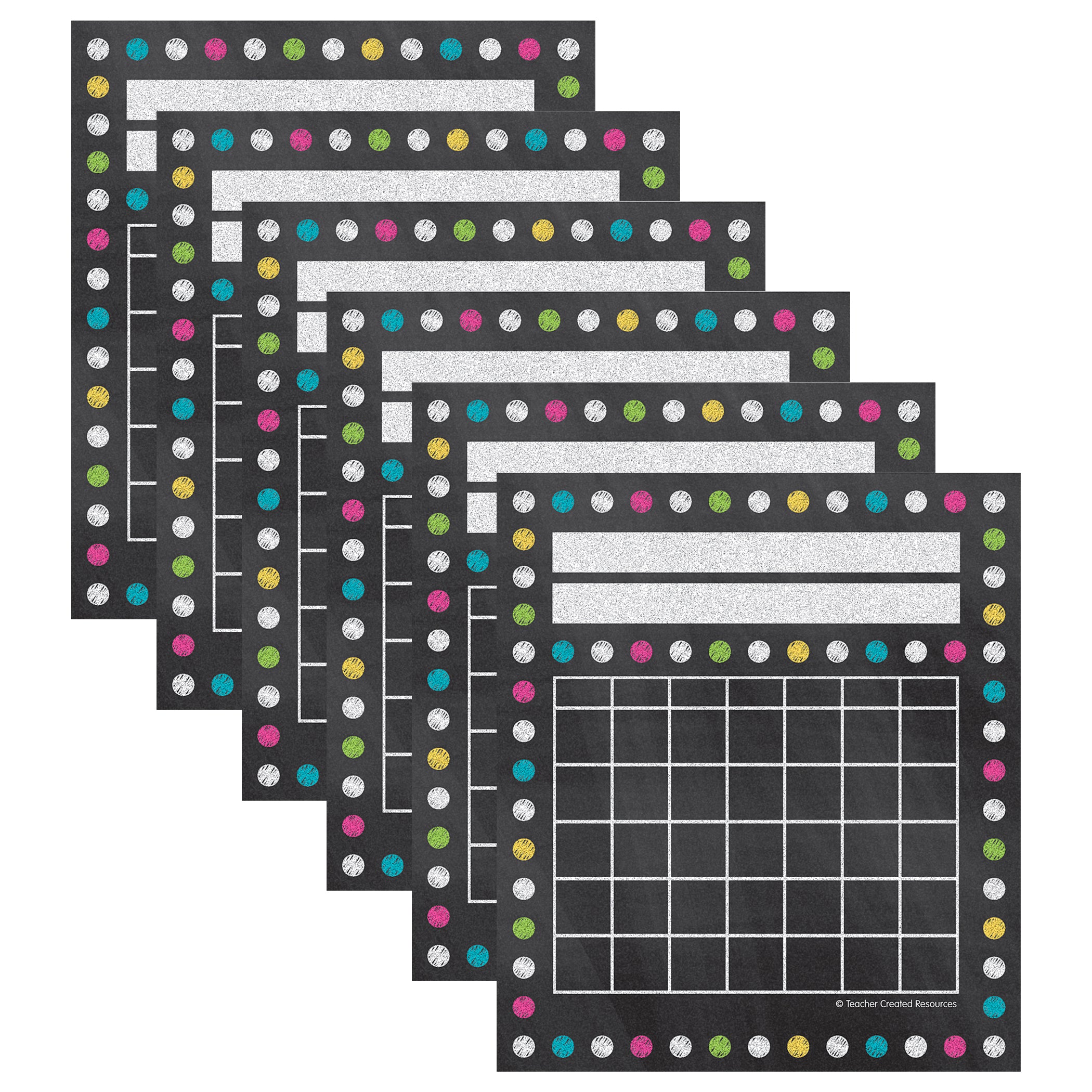 Chalkboard Brights Mini Incentive Charts, 36 Per Pack, 6 Packs