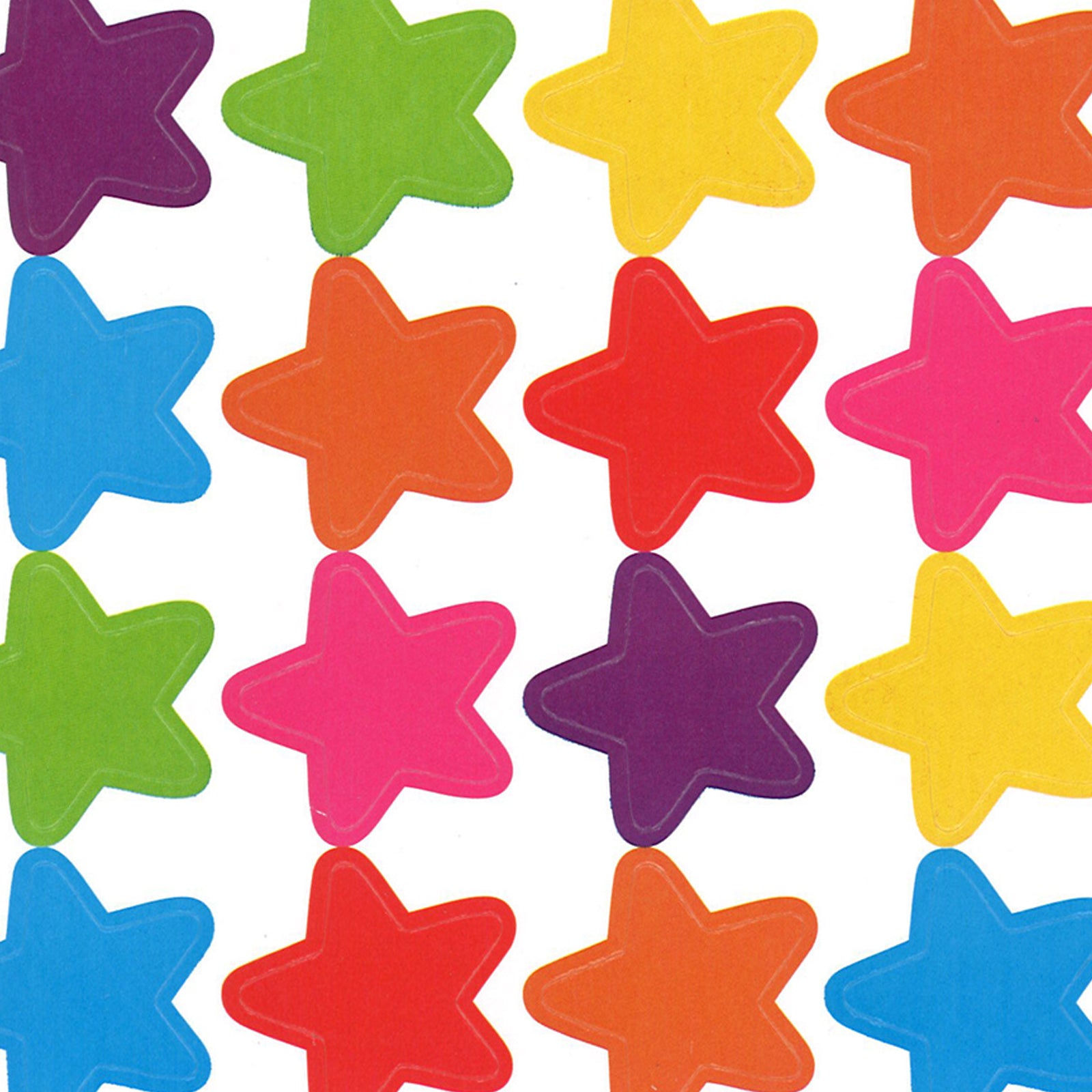 Bright Stars Stickers (die cut star shape), 120 Per Pack, 12 Packs