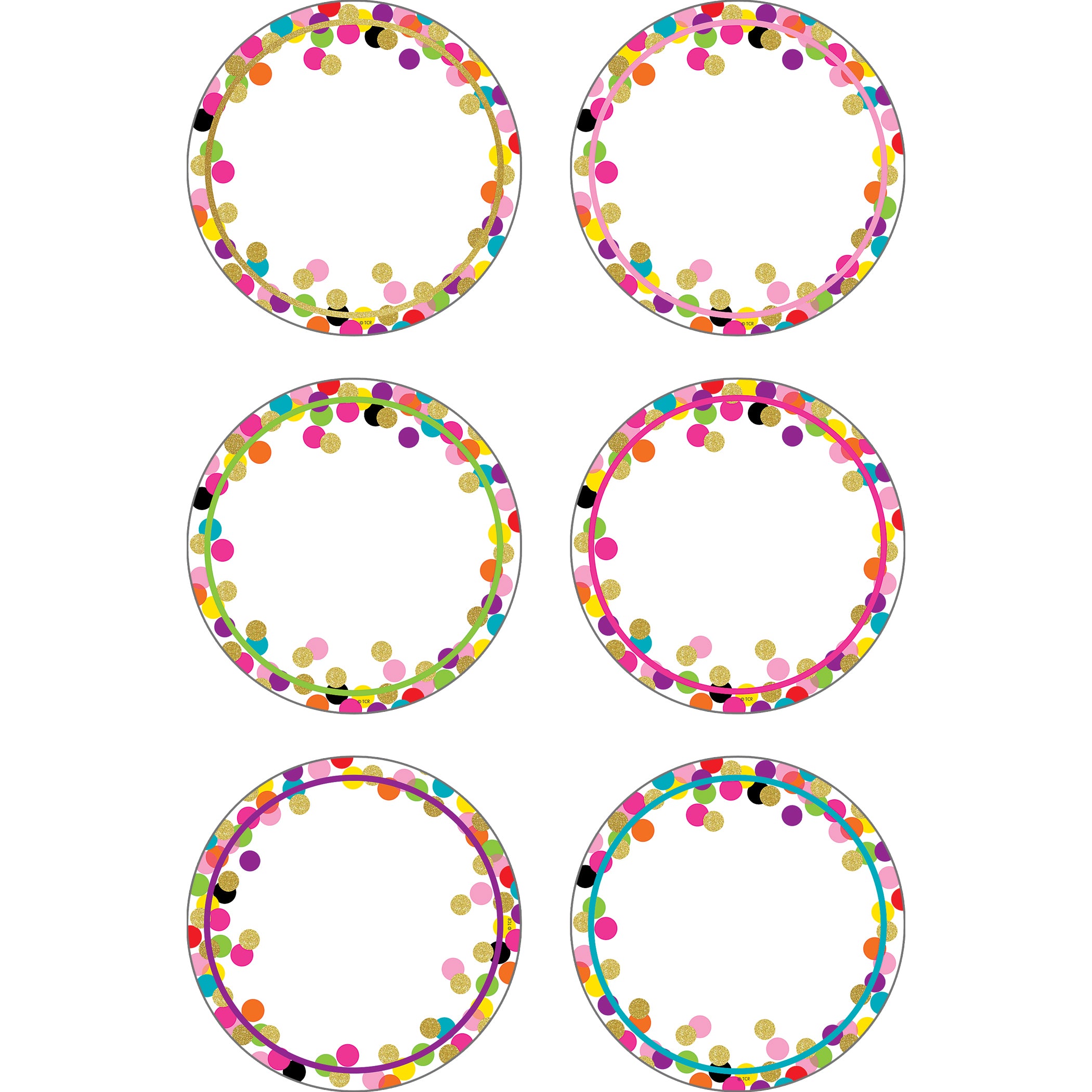 Confetti Circle Accents, 30 Per Pack, 3 Packs