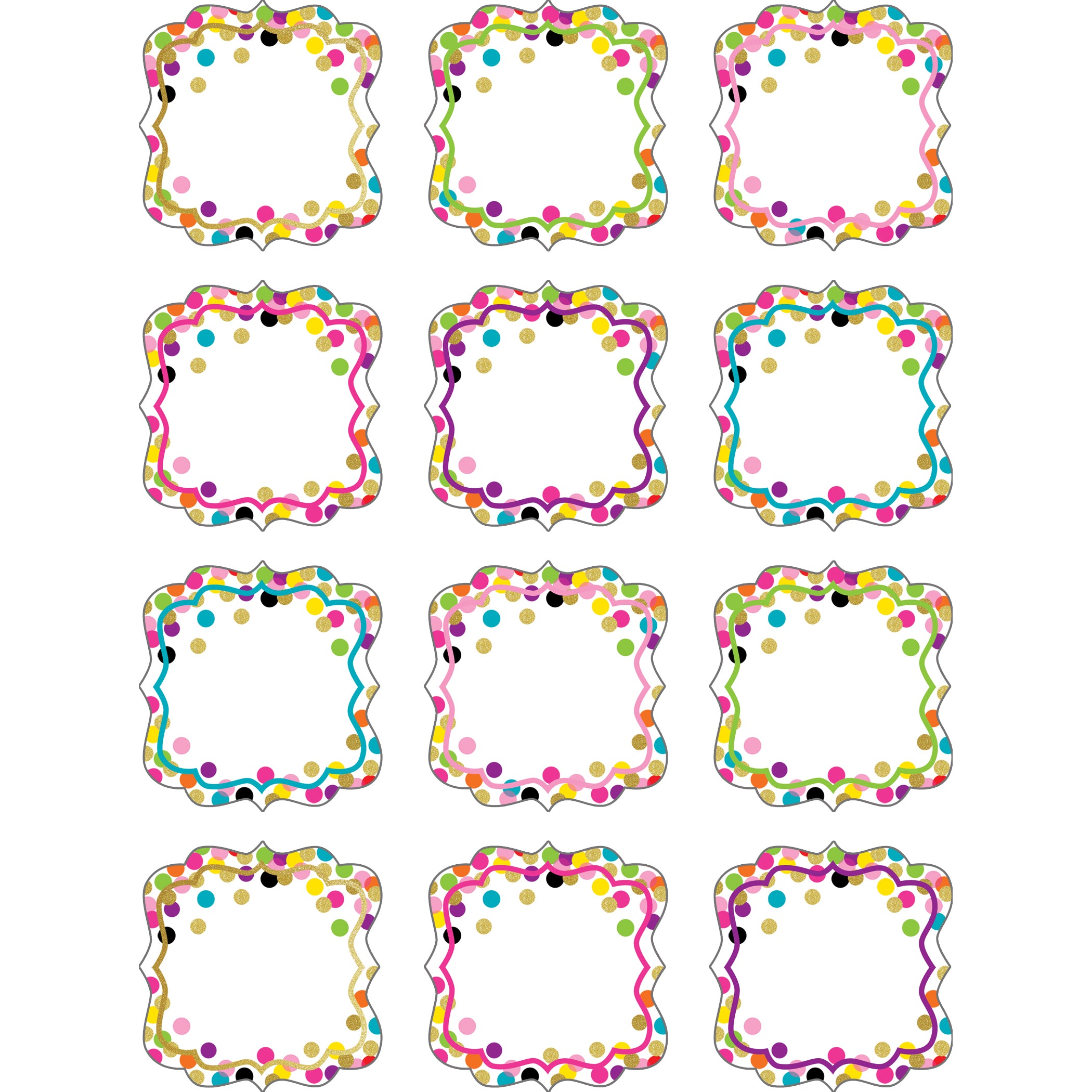 Confetti Mini Accents, 36 Per Pack, 6 Packs