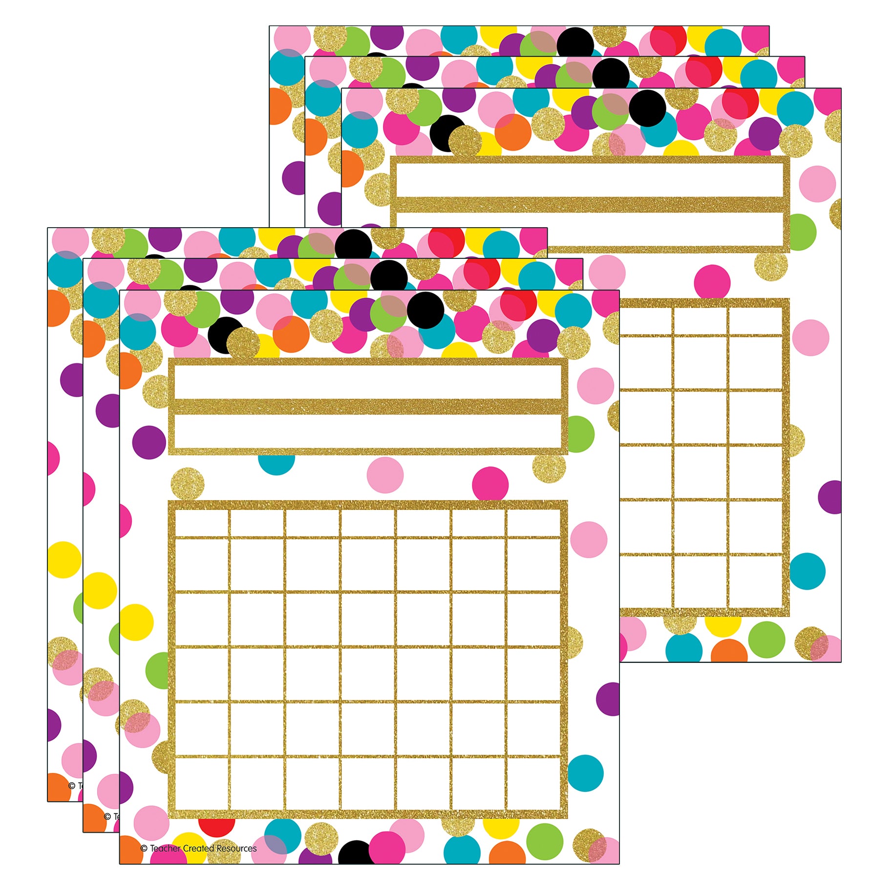 Confetti Incentive Charts, 36 Per Pack, 6 Packs