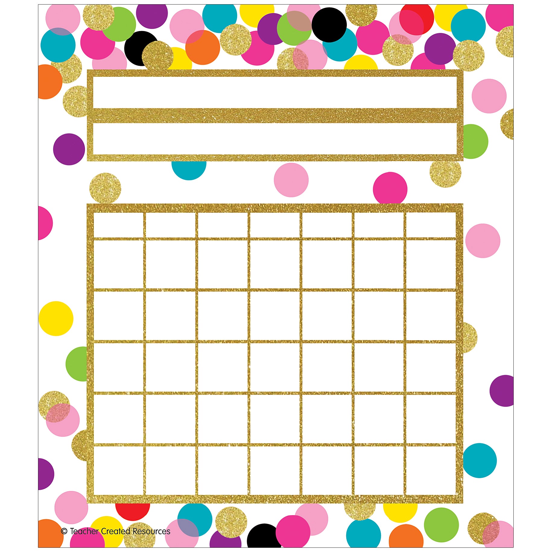 Confetti Incentive Charts, 36 Per Pack, 6 Packs