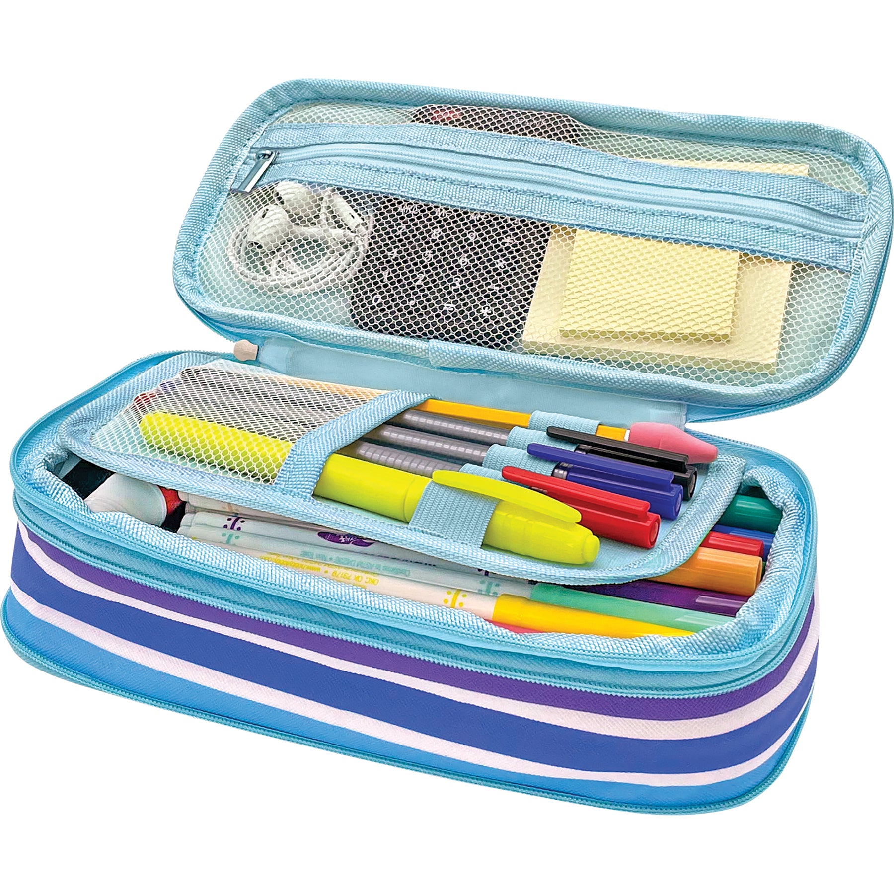 Colorful Stripes Pencil Case, Pack of 3