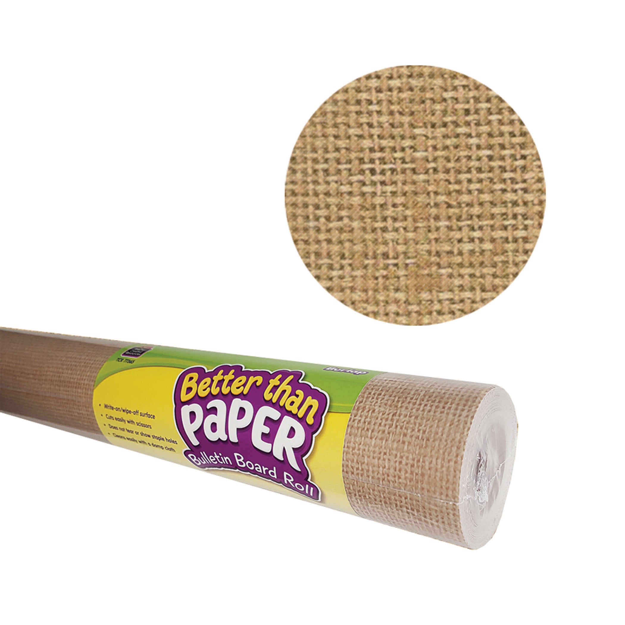 Better Than Paper® Bulletin Board Roll, 4' x 12', Burlap Design, 4 Rolls