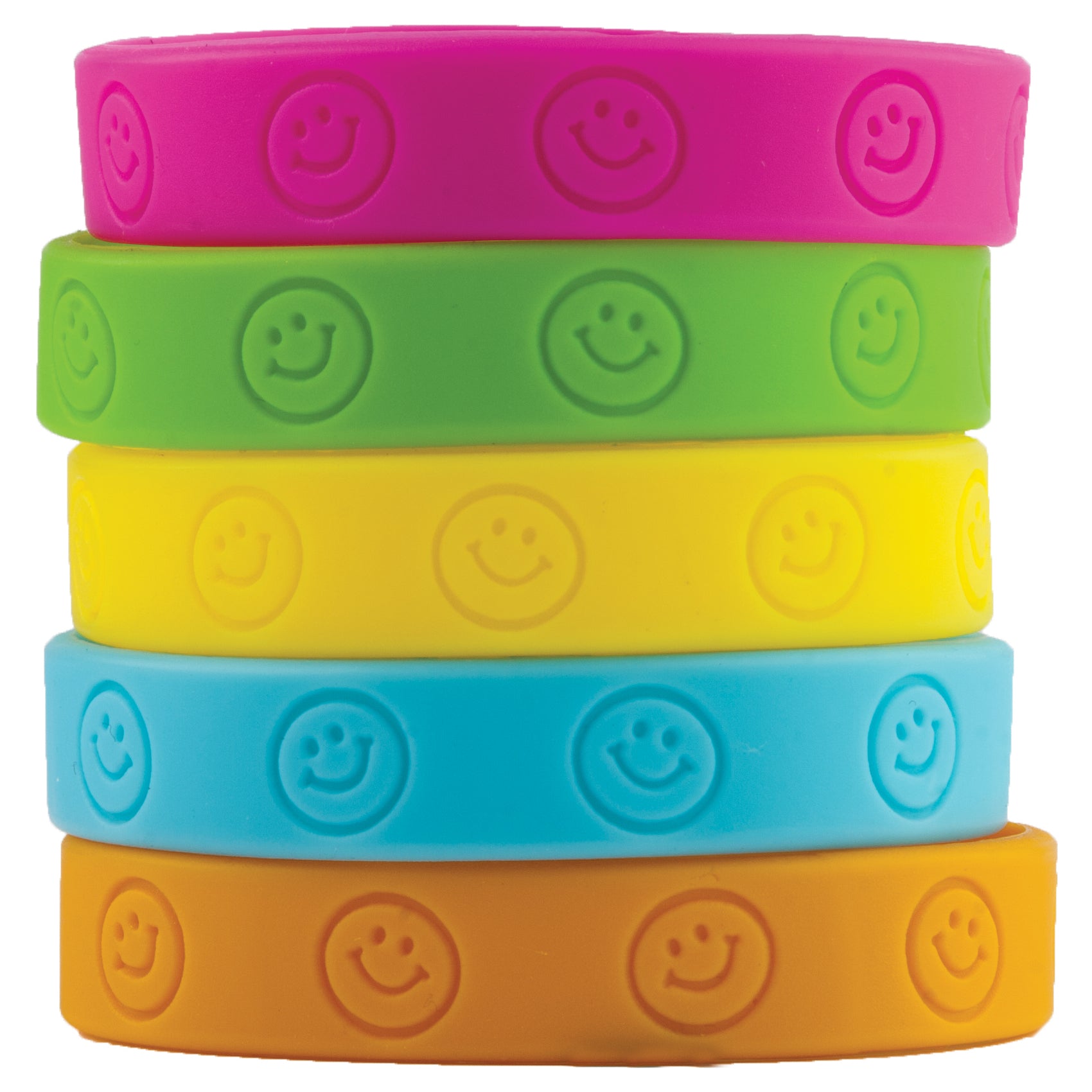 Happy Faces Wristbands, 10 Per Pack, 6 Packs