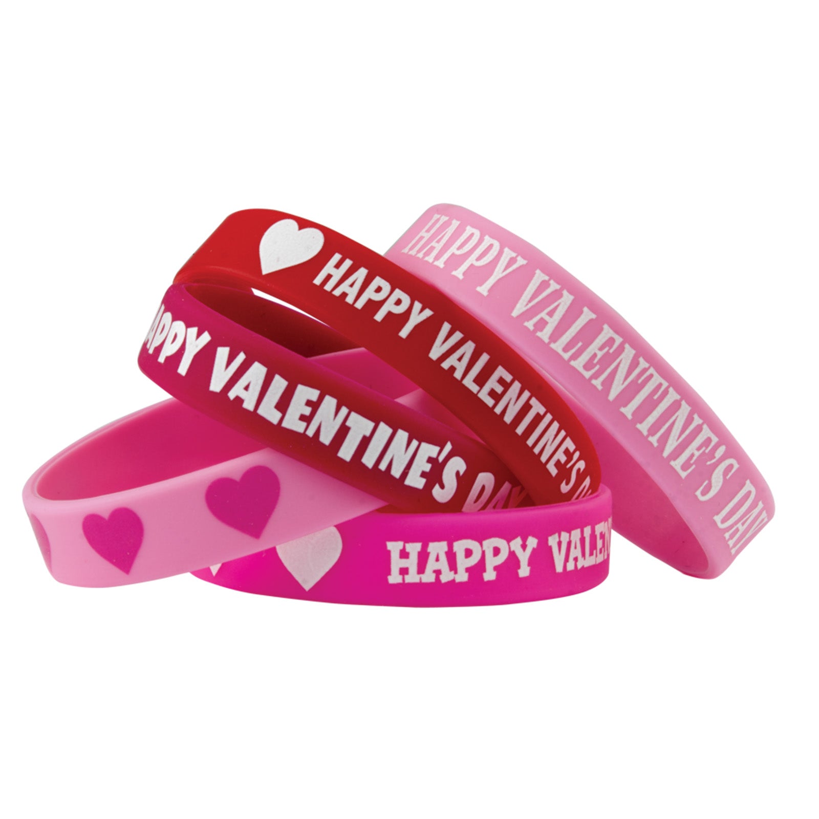 Happy Valentine's Day Wristbands, 10 Per Pack, 6 Packs