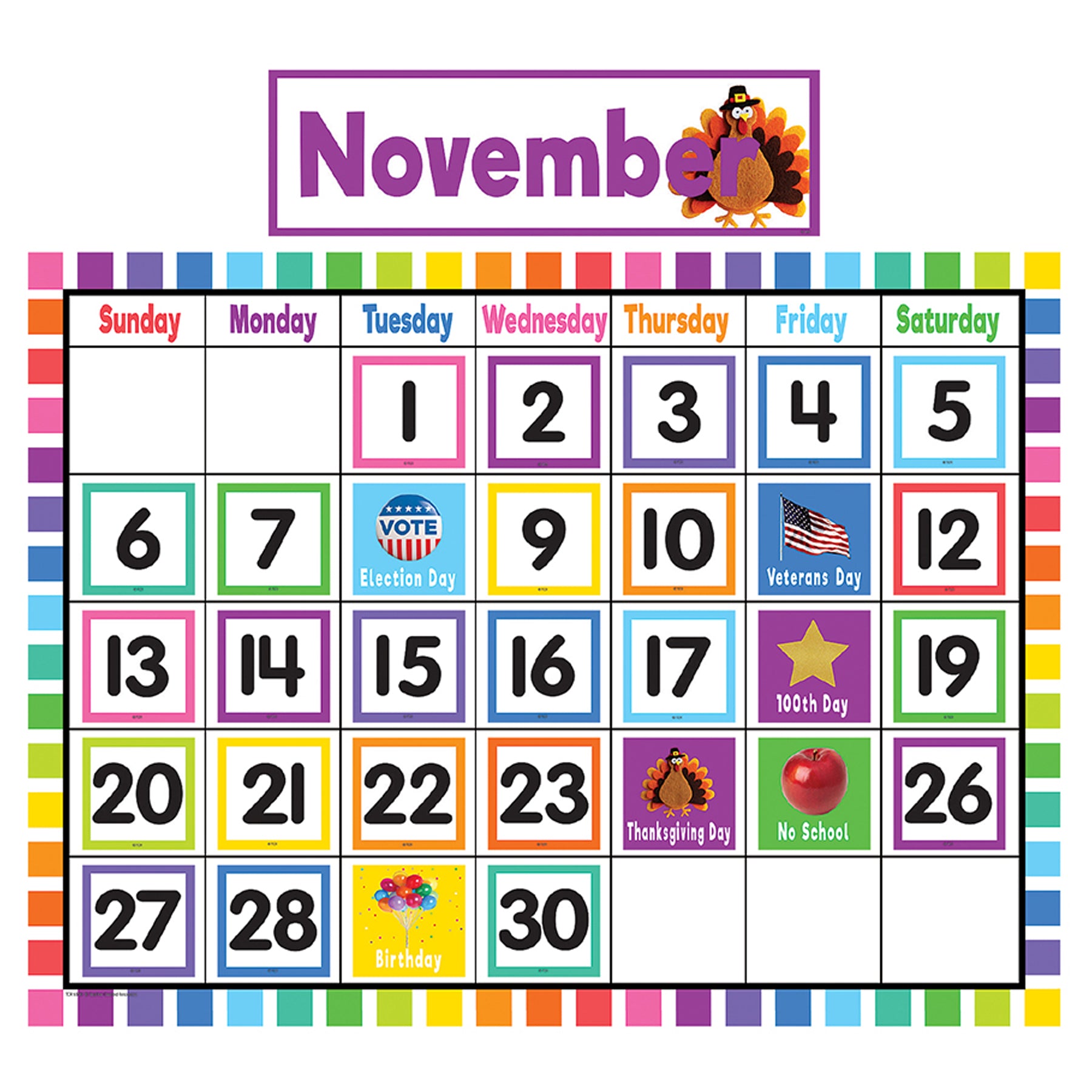 Colorful Calendar Bulletin Board Set