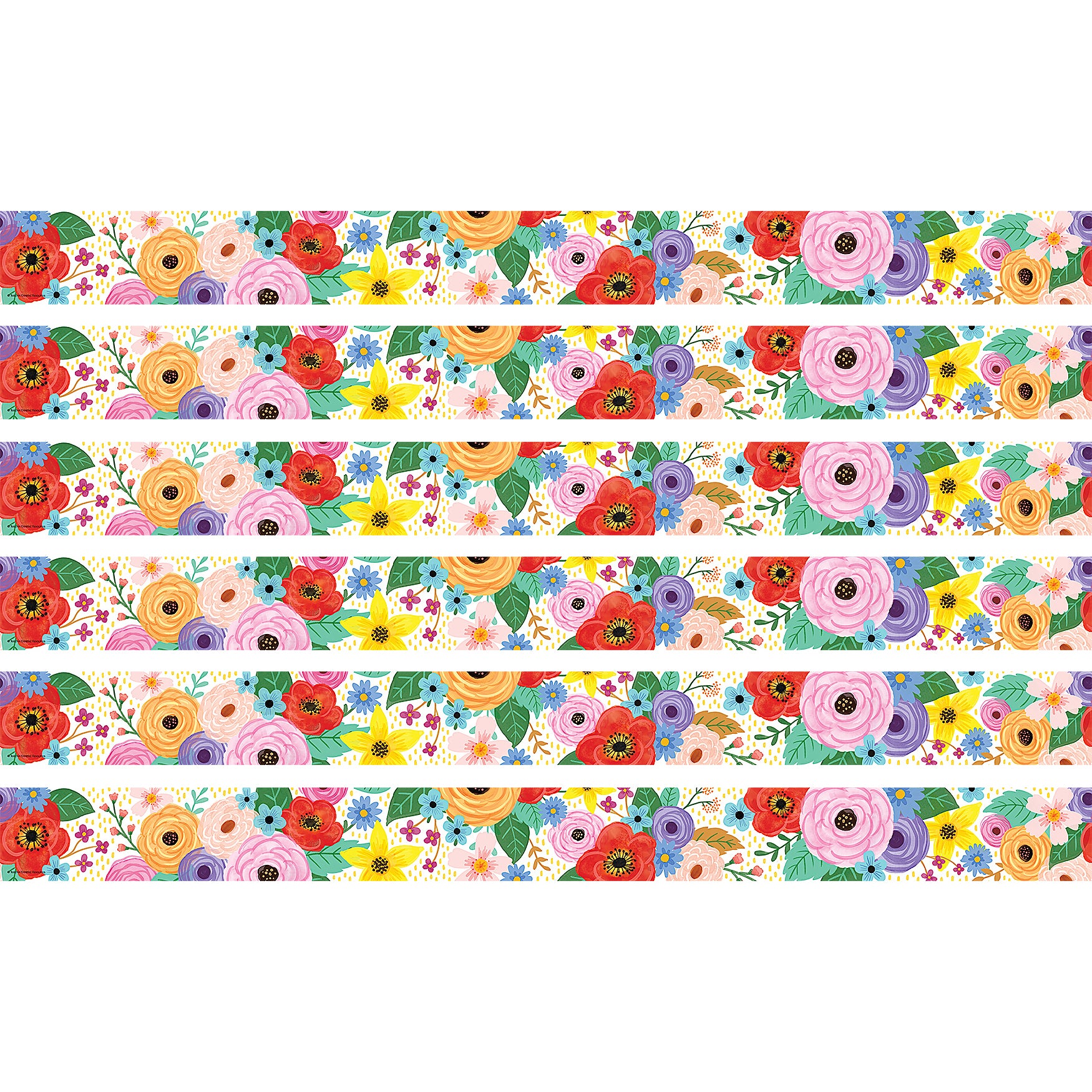 Wildflowers Straight Border Trim, 35 Feet Per Pack, 6 Packs