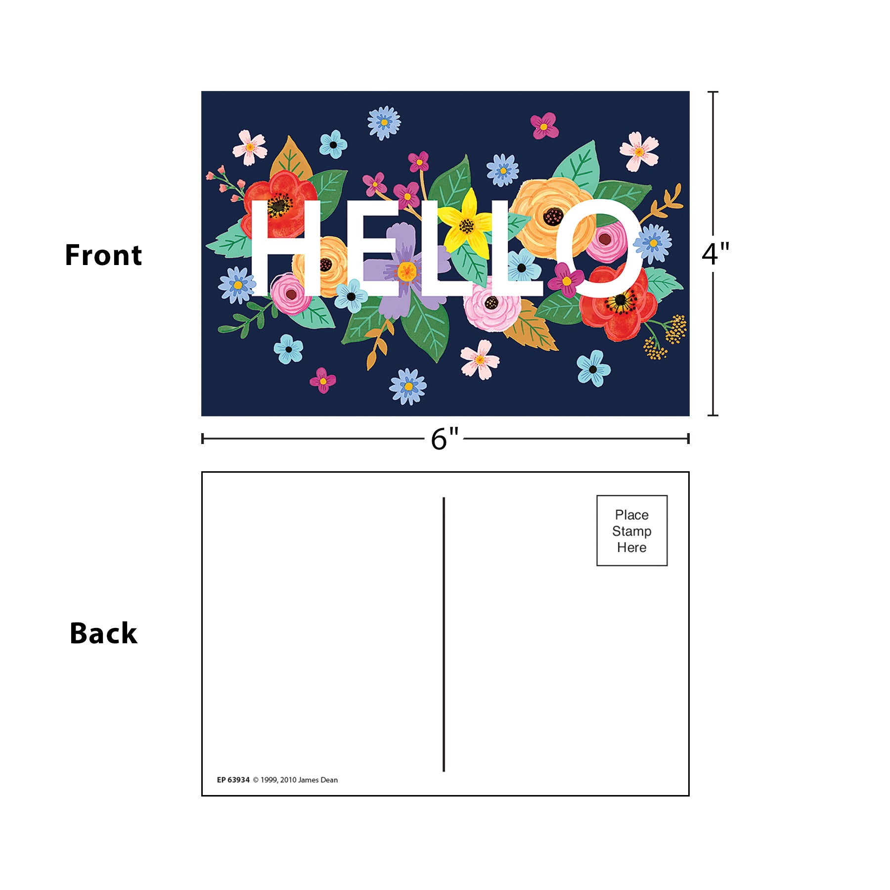 Wildflowers Hello Postcards, 30 Per Pack, 6 Packs