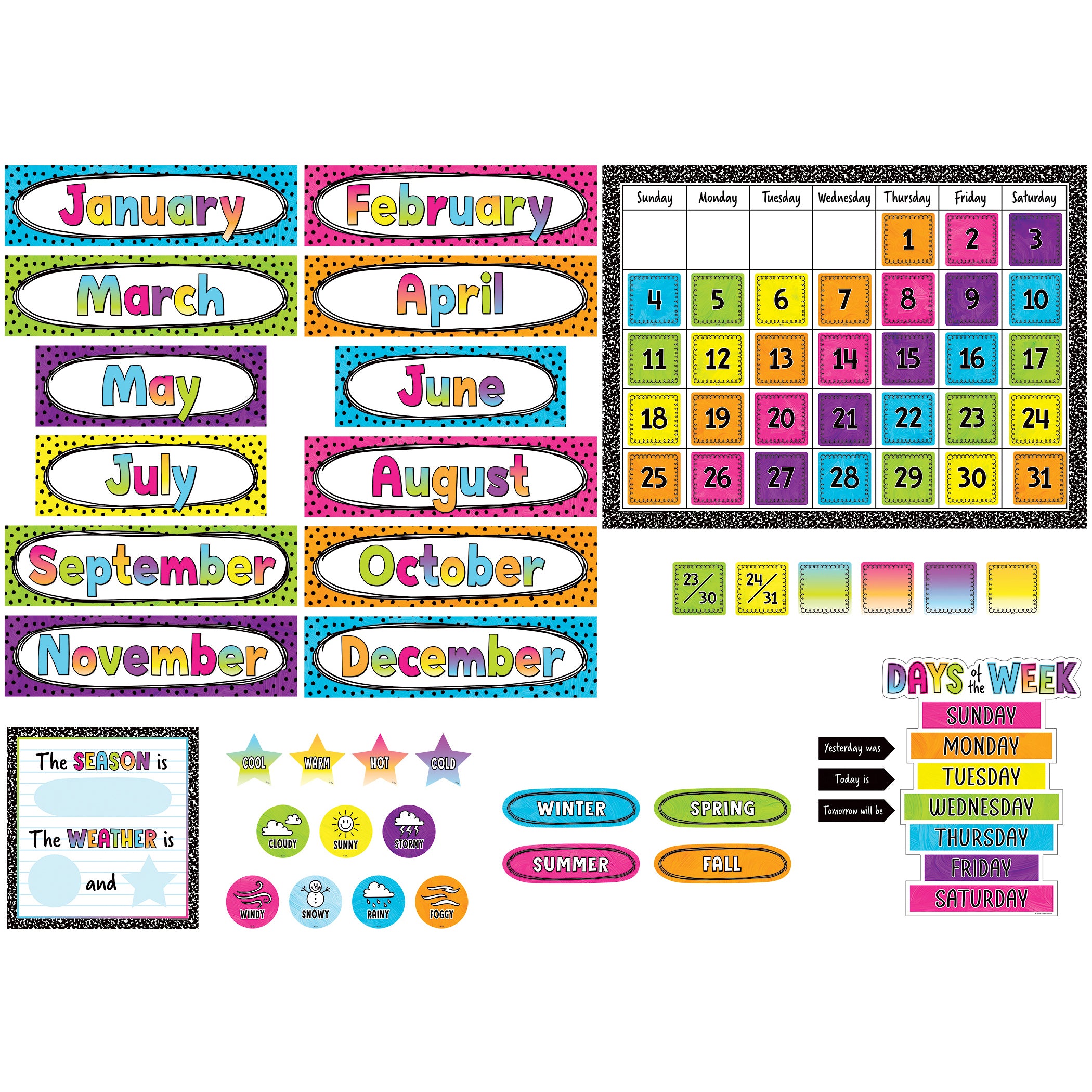 Brights 4Ever Calendar Bulletin Board Set