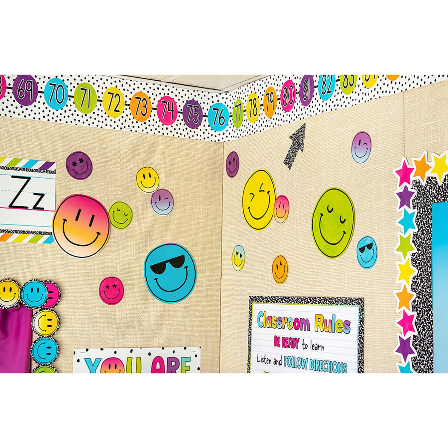 Brights 4Ever Smiley Faces Accents, 30 Per Pack, 3 Packs