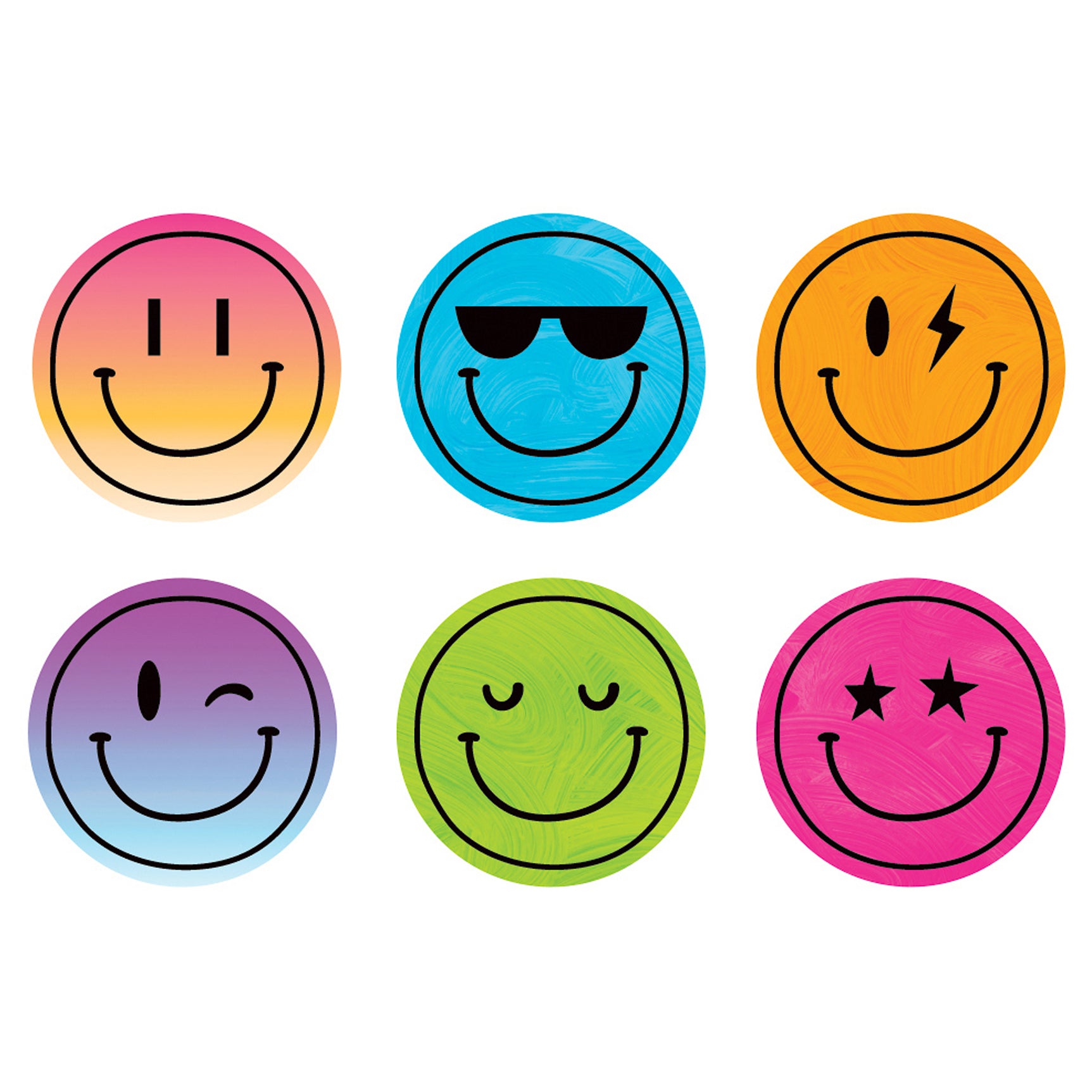 Brights 4Ever Smiley Faces Stickers, 120 Per Pack, 12 Packs