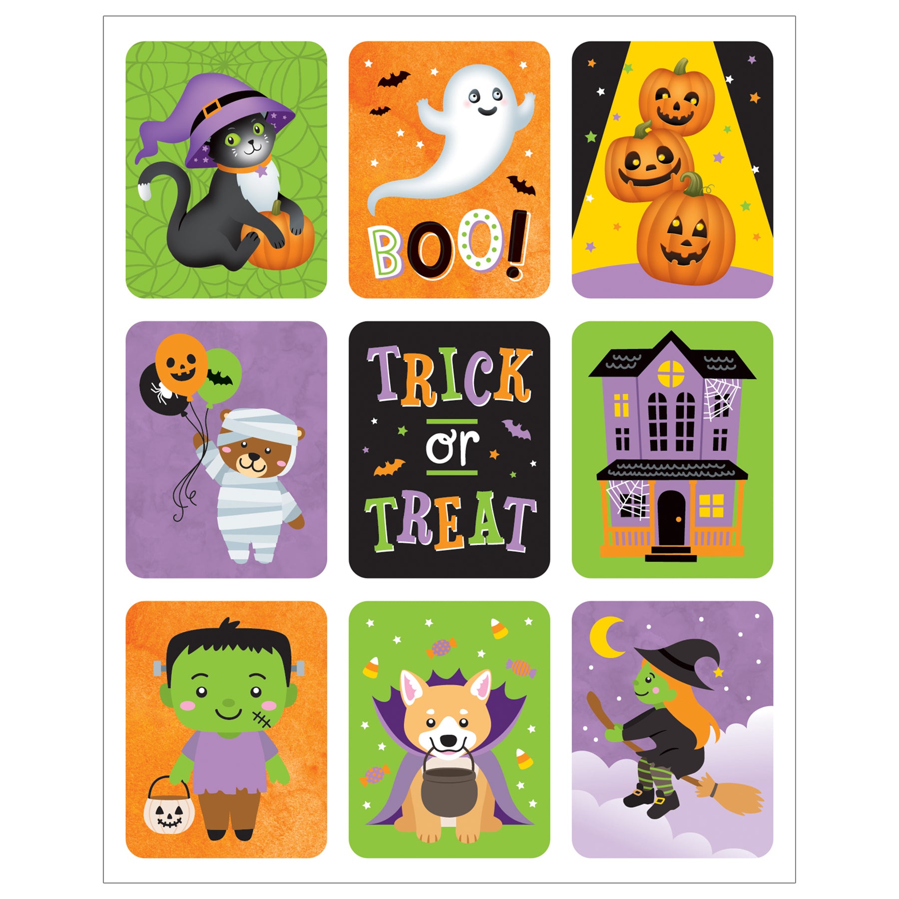 Large Halloween Stickers, 54 Per Pack, 12 Packs