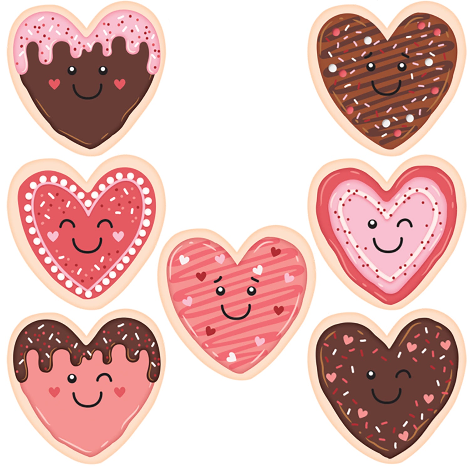 Frosted Heart Cookies Accents, 30 Per Pack, 3 Packs