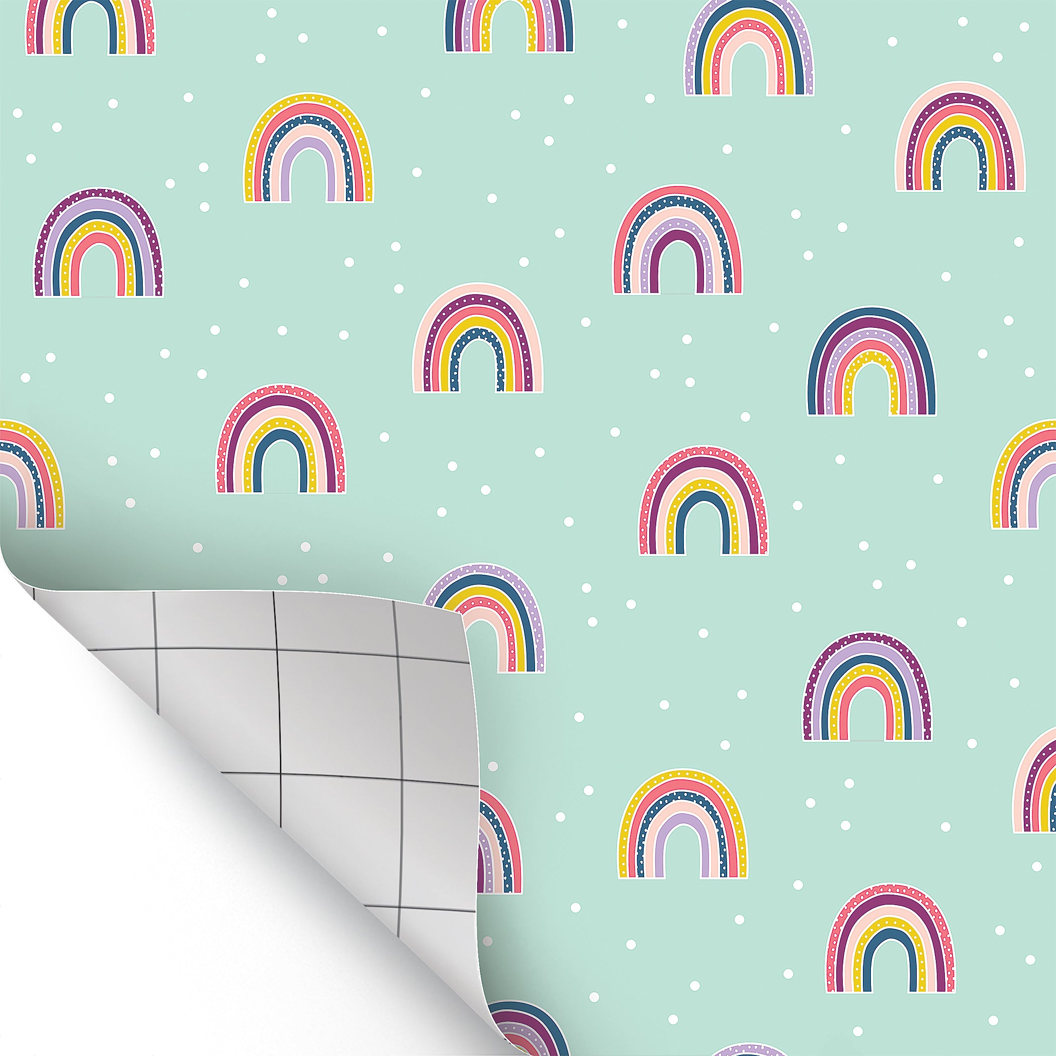 Peel and Stick Decorative Paper Roll, 17-1/2" x 10 ft, Oh Happy Day Rainbow