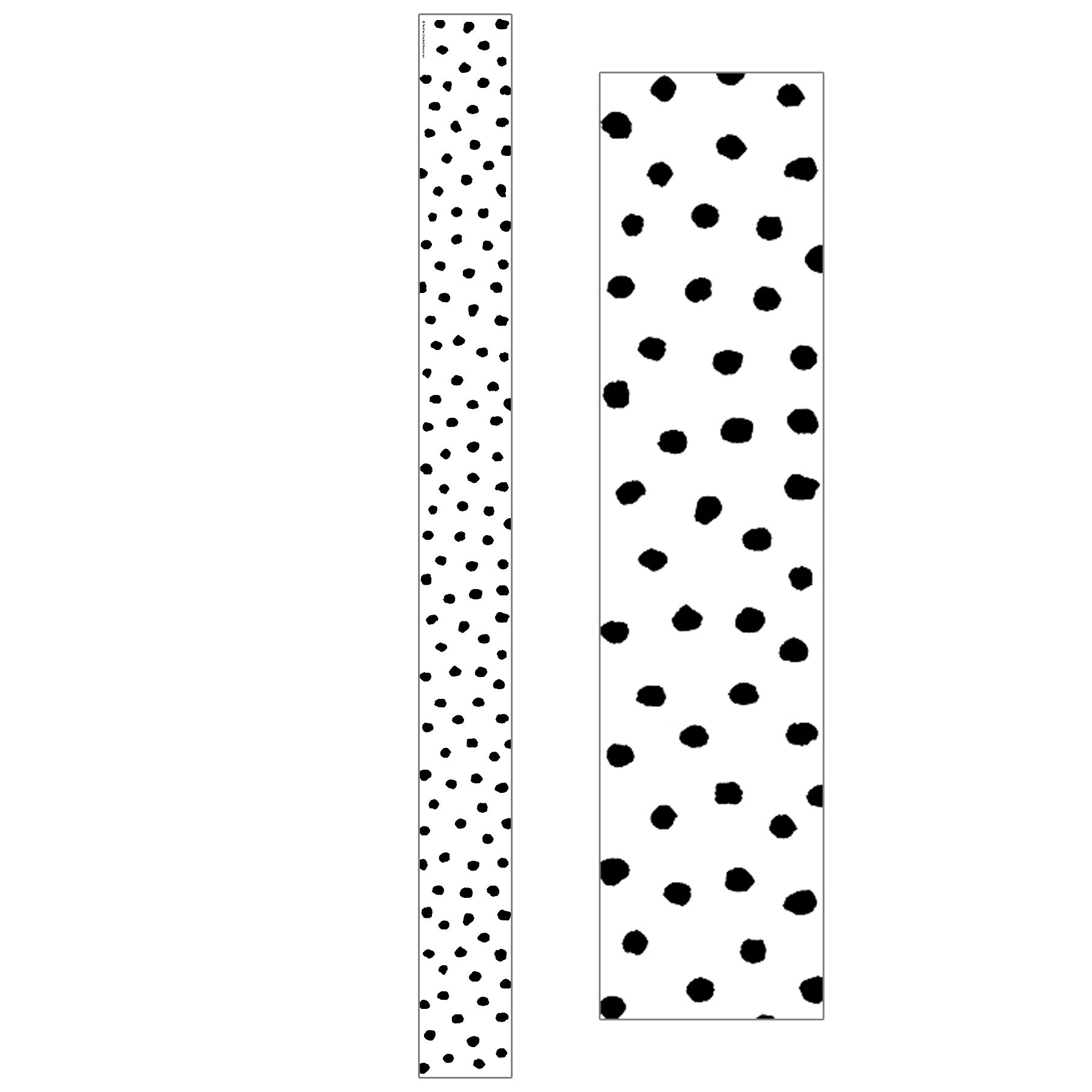 Black Painted Dots on White Straight Border Trim, 35 Feet Per Pack, 6 Packs