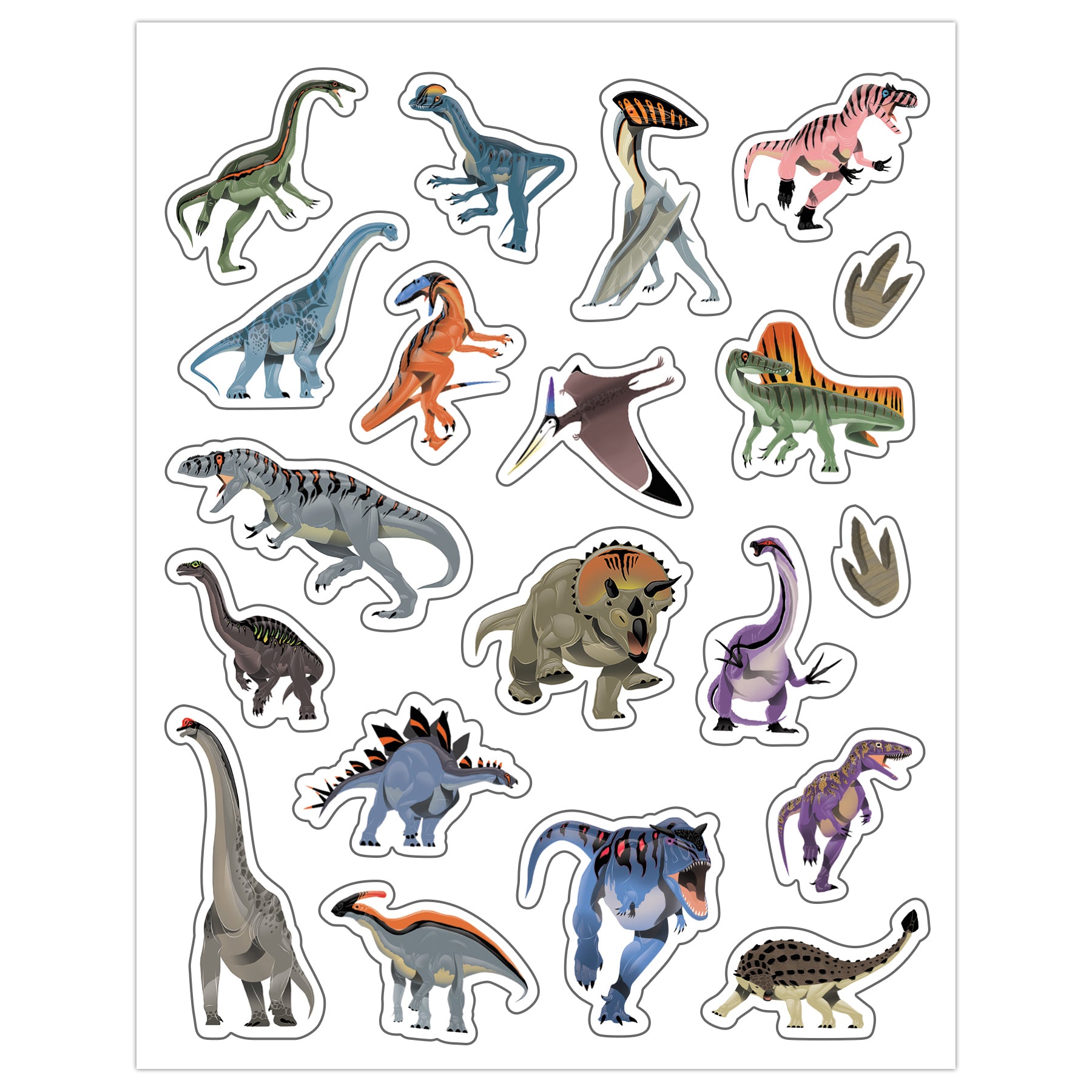 Dinosaurs Stickers, 120 Per Pack, 12 Packs