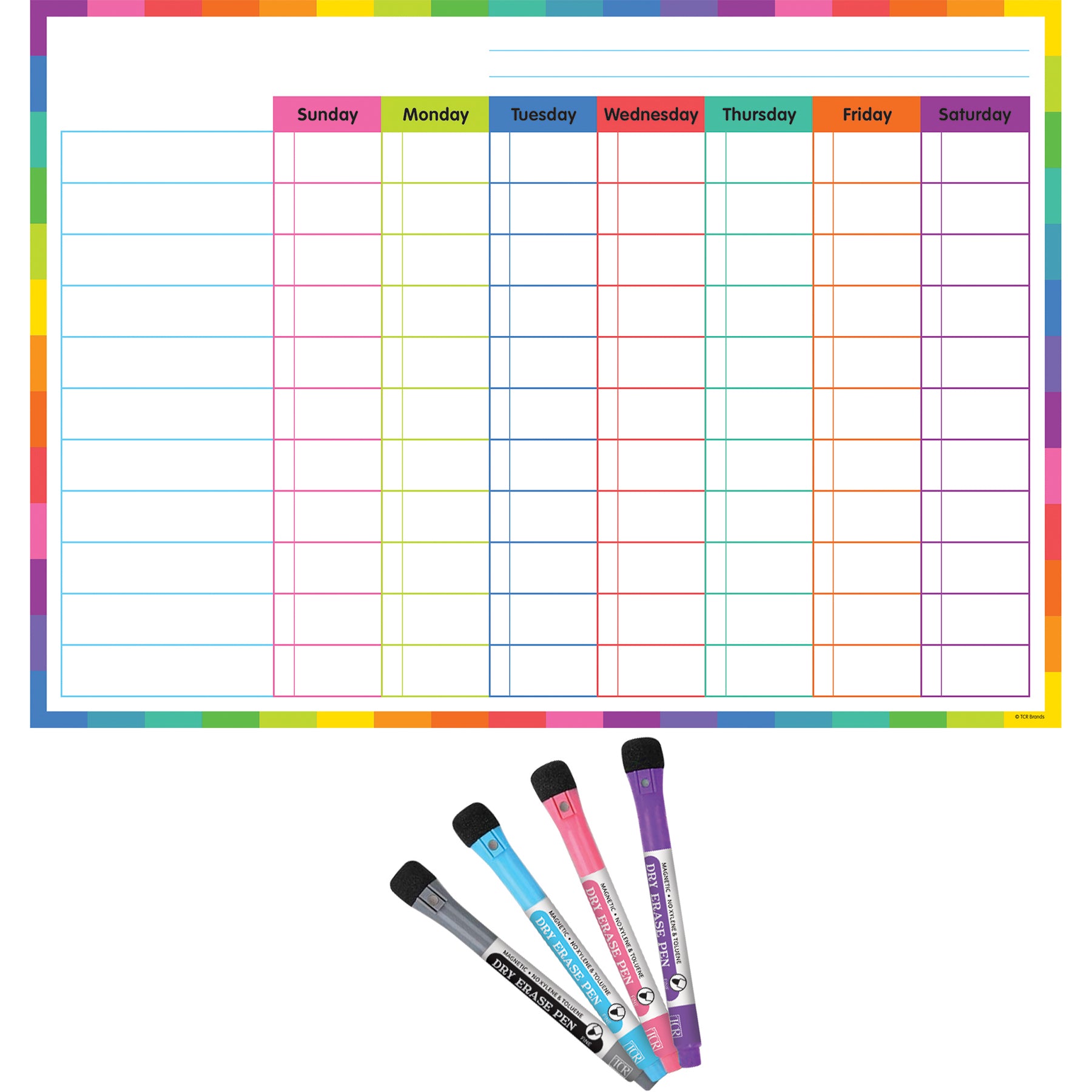 Colorful Dry-Erase Magnetic Task Chart