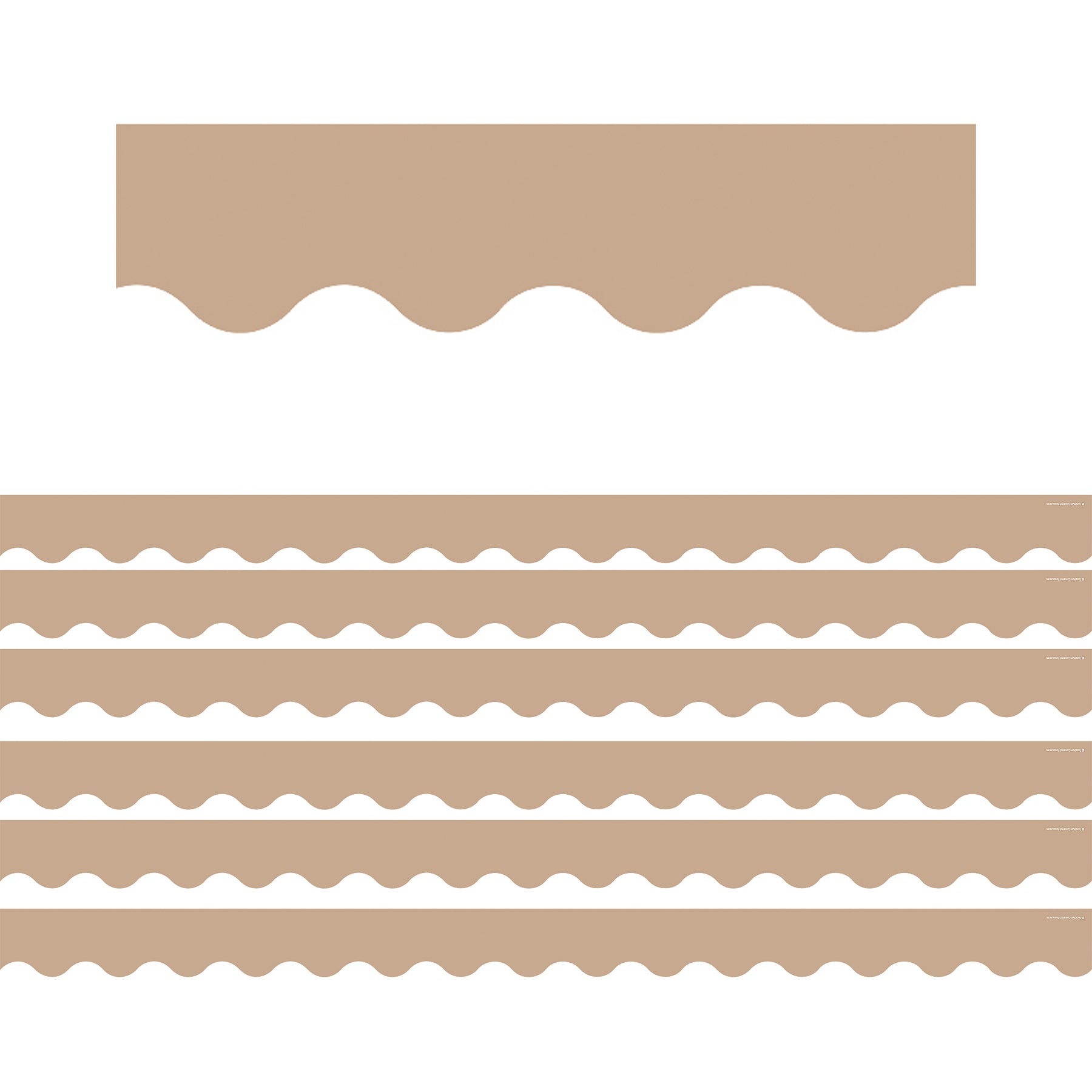 Light Brown Scalloped Border Trim, 35 Feet Per Pack, 6 Packs