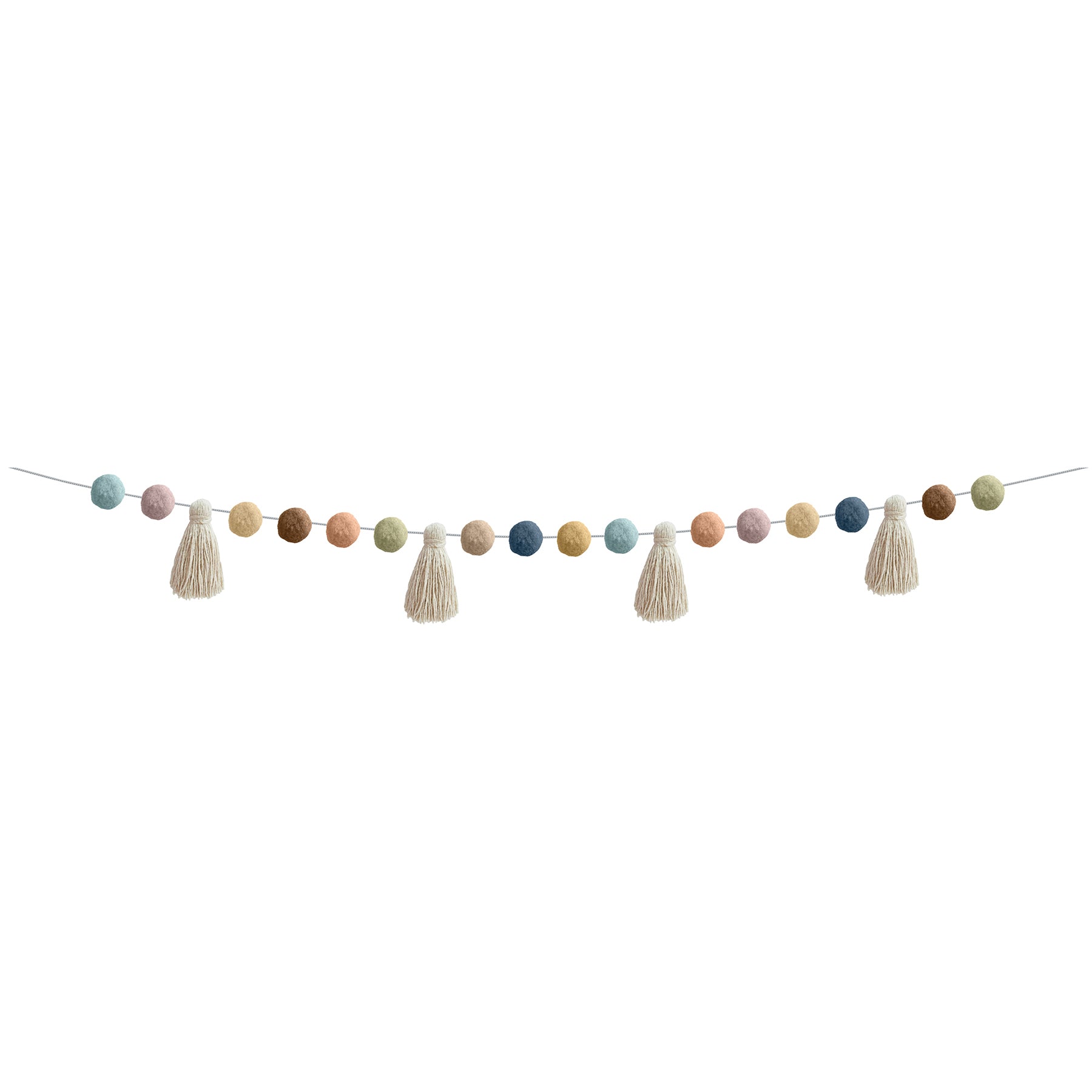 Everyone is Welcome Pom-Poms and Tassels Garland, Pack of 3