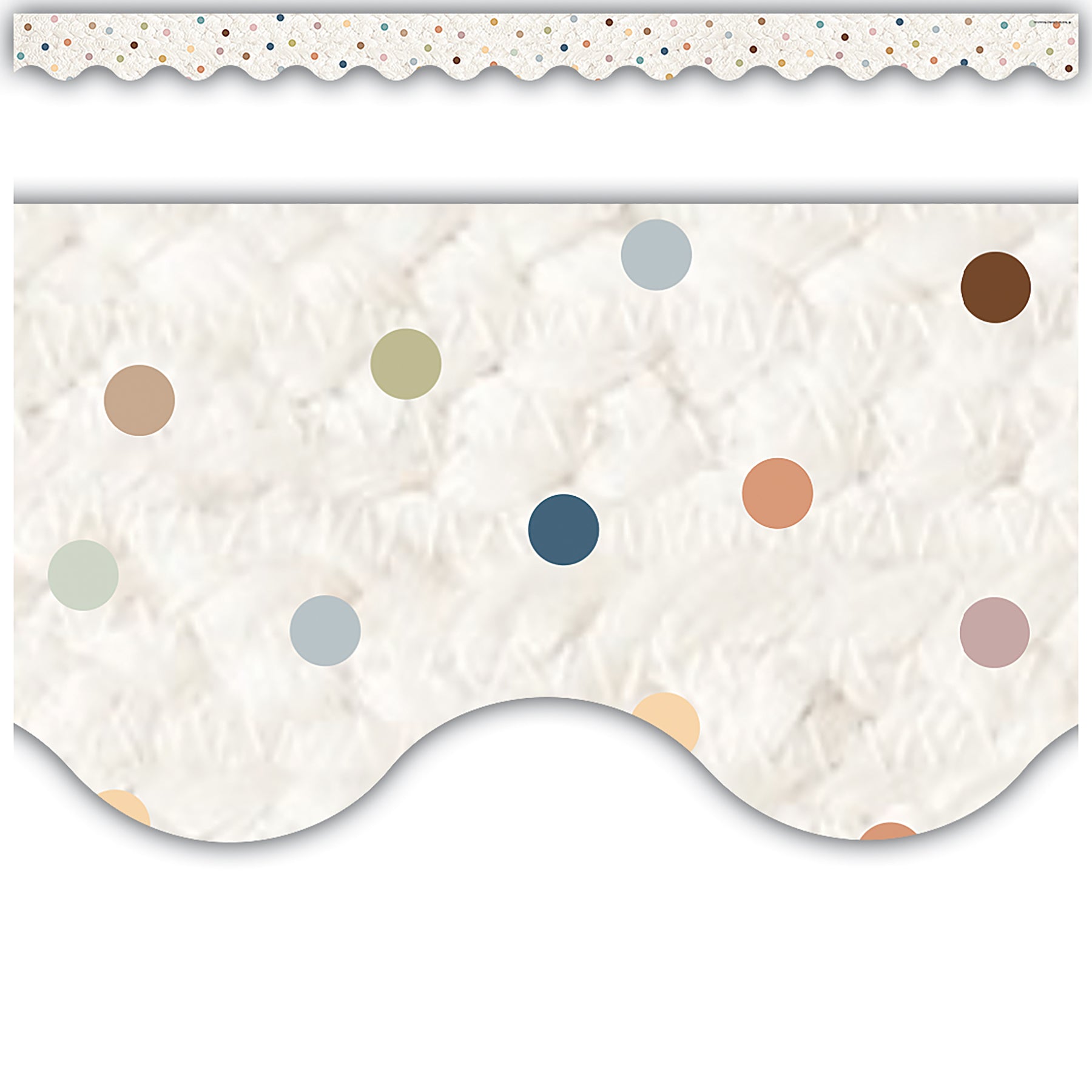 Everyone is Welcome Dots Scalloped Border Trim, 35 Feet Per Pack, 6 Packs