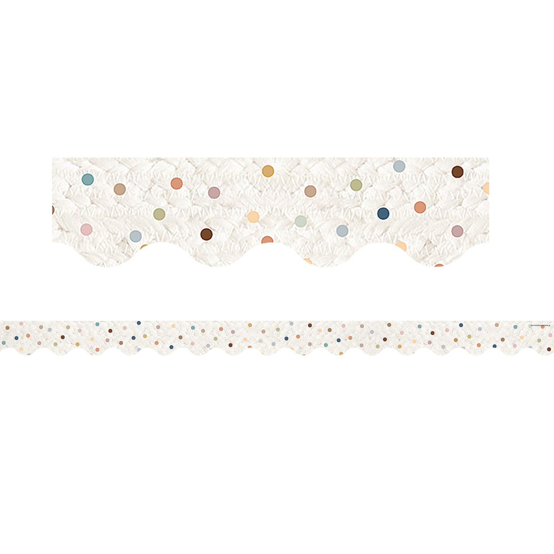 Everyone is Welcome Dots Scalloped Border Trim, 35 Feet Per Pack, 6 Packs