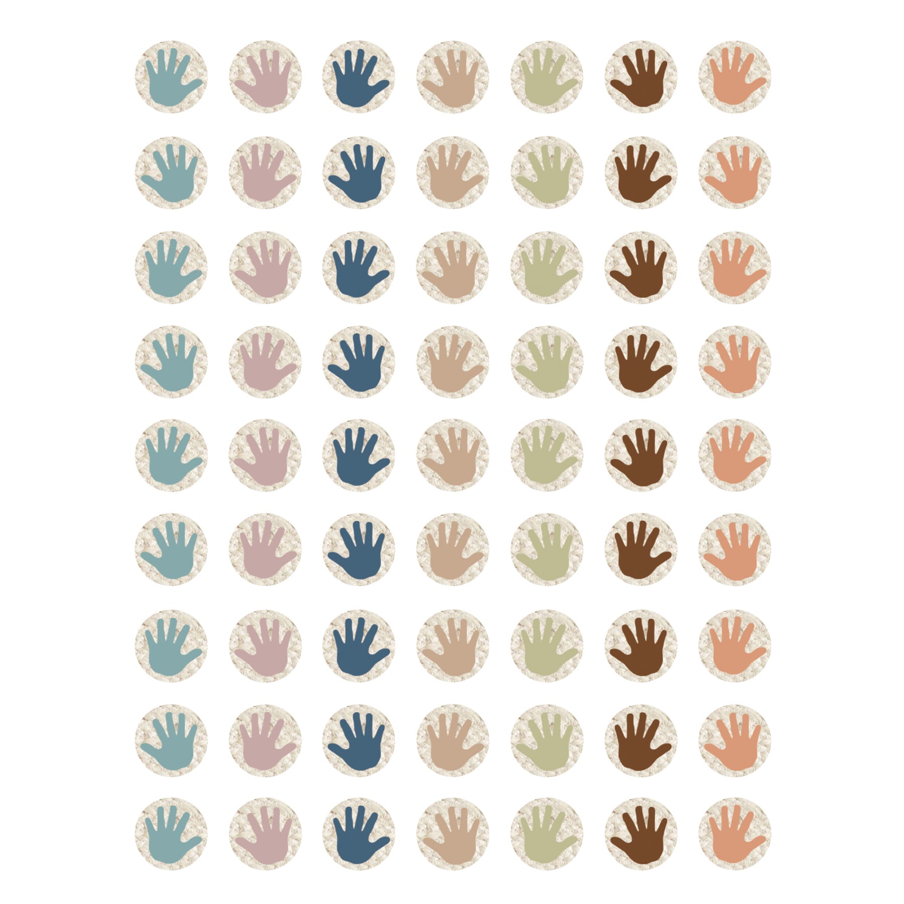 Everyone is Welcome Helping Hands Mini Stickers, 378 Per Pack, 6 Packs