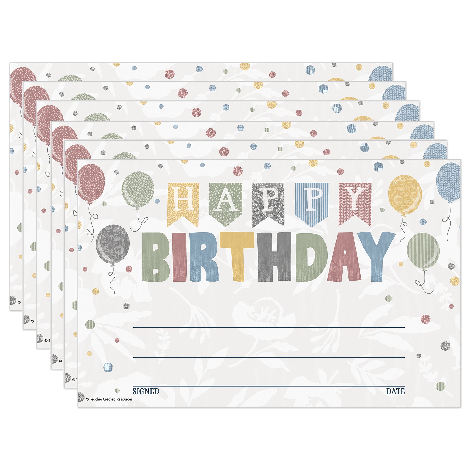 Classroom Cottage Happy Birthday Awards, 30 Per Pack, 6 Packs