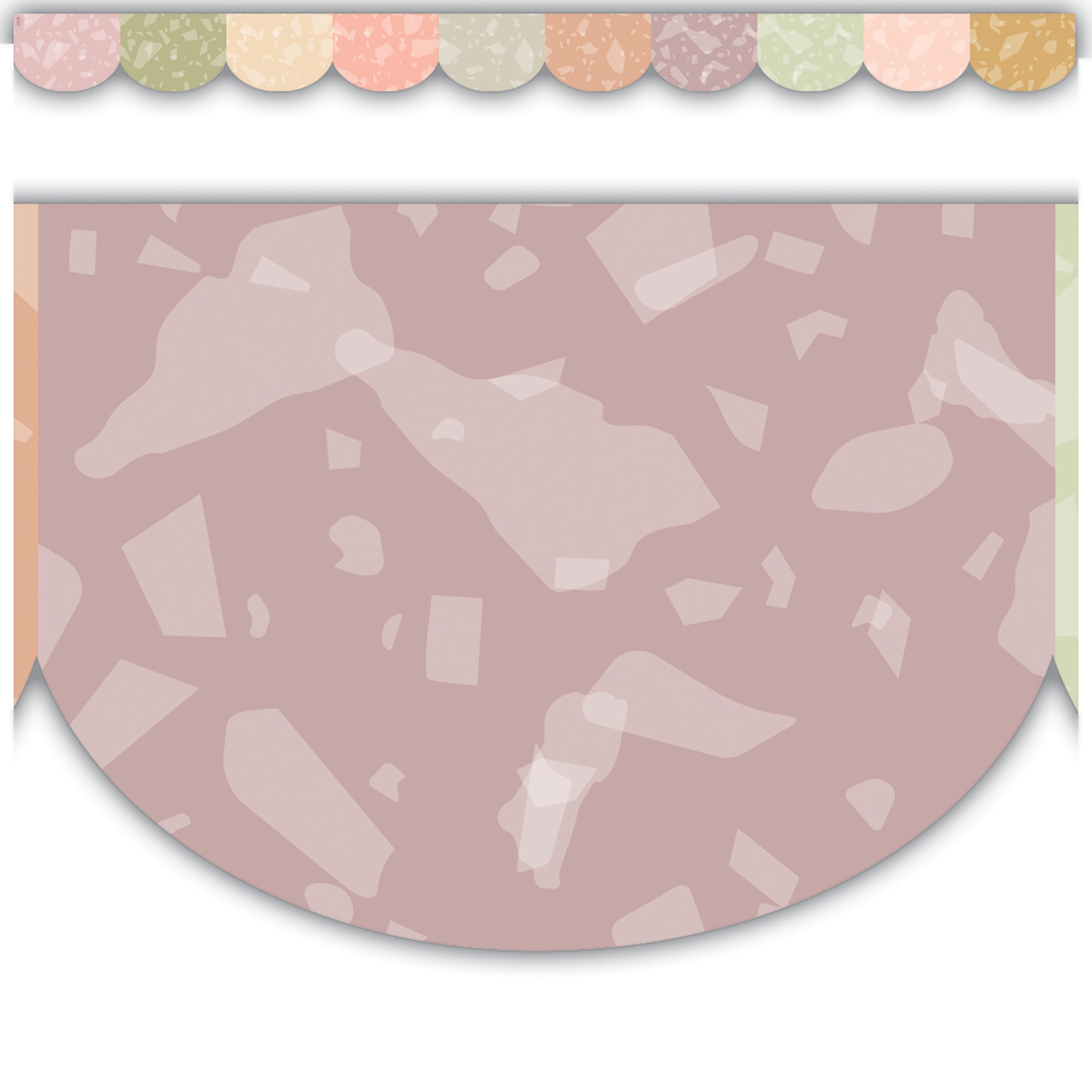 Terrazzo Tones Scalloped Die-Cut Border Trim, 35 Feet Per Pack, 6 Packs