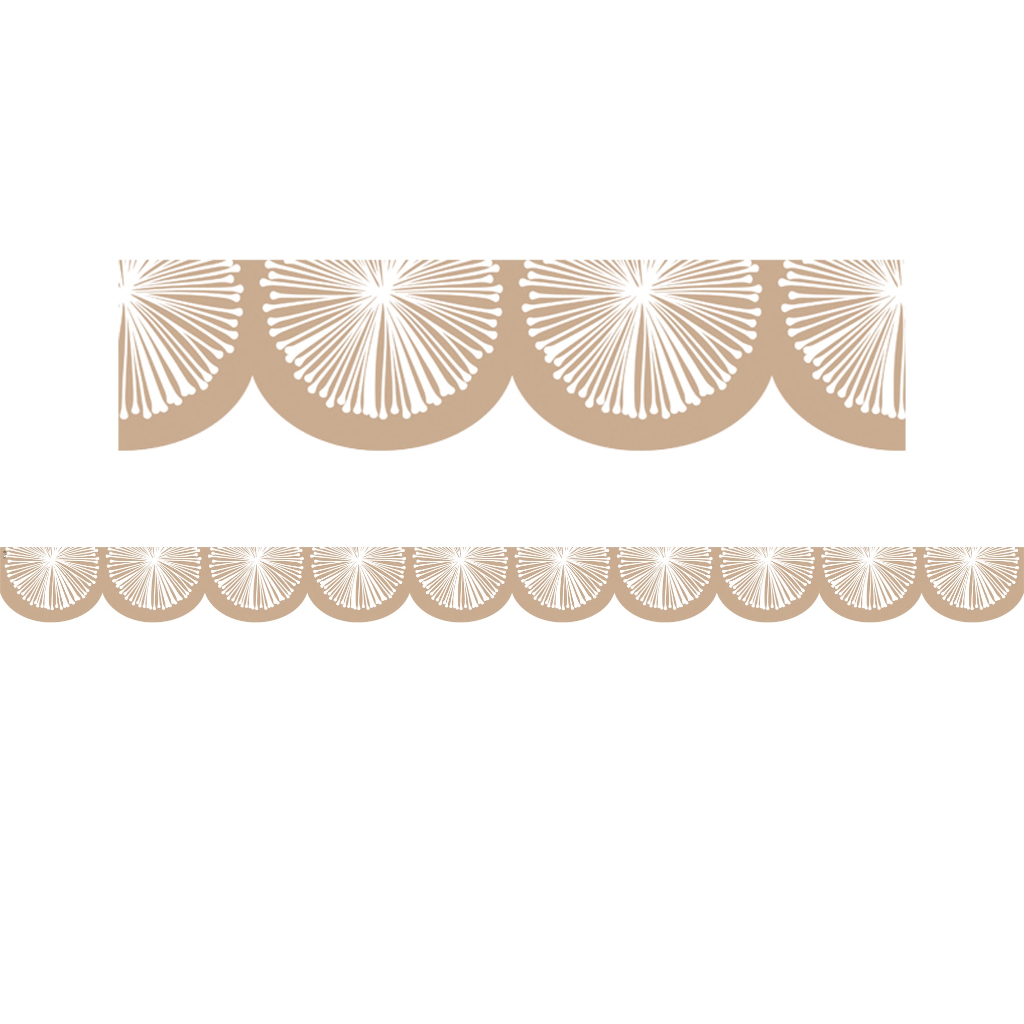 Natural Poms Scalloped Die-Cut Border Trim, 35 Feet Per Pack, 6 Packs