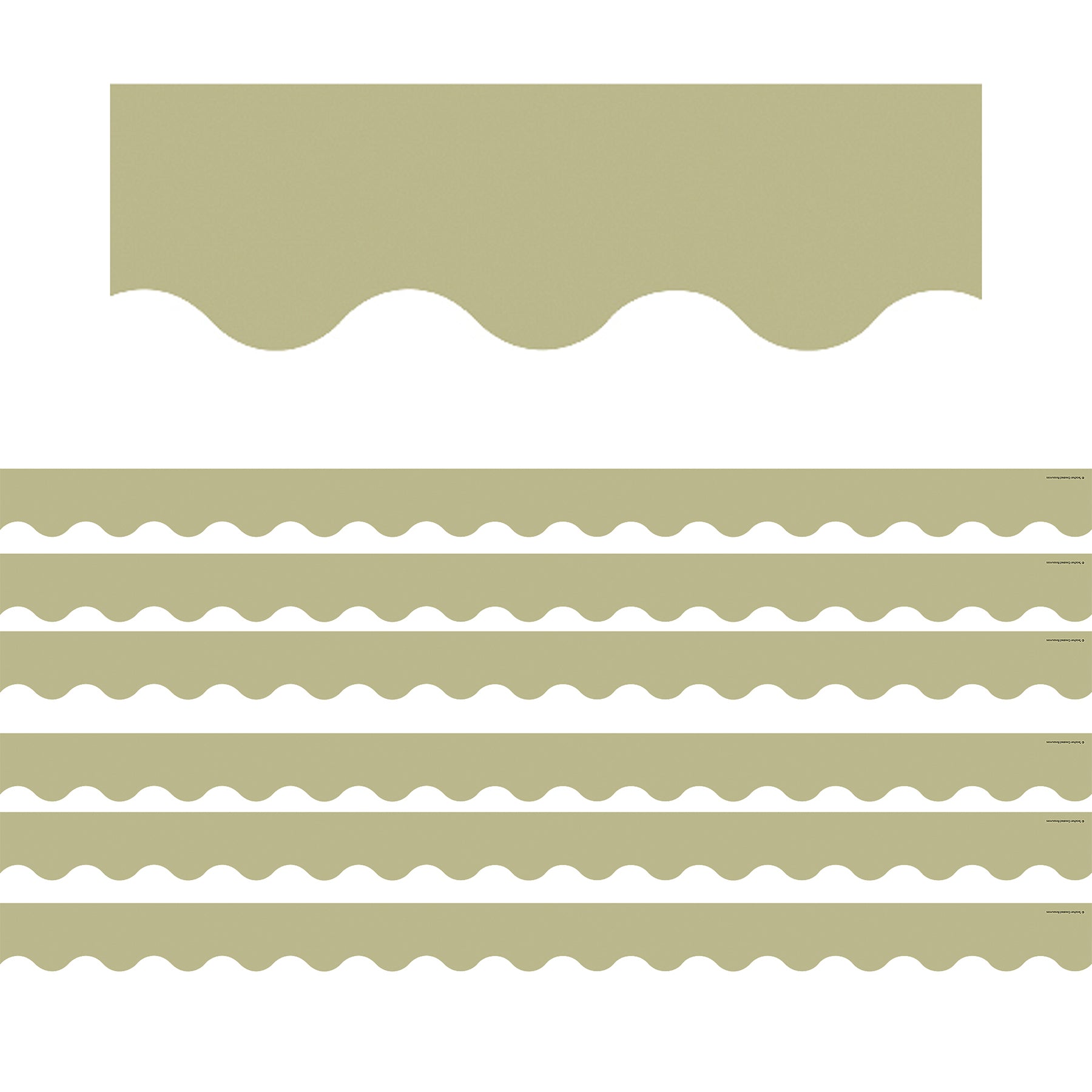 Olive Green Scalloped Border Trim, 35 Feet Per Pack, 6 Packs