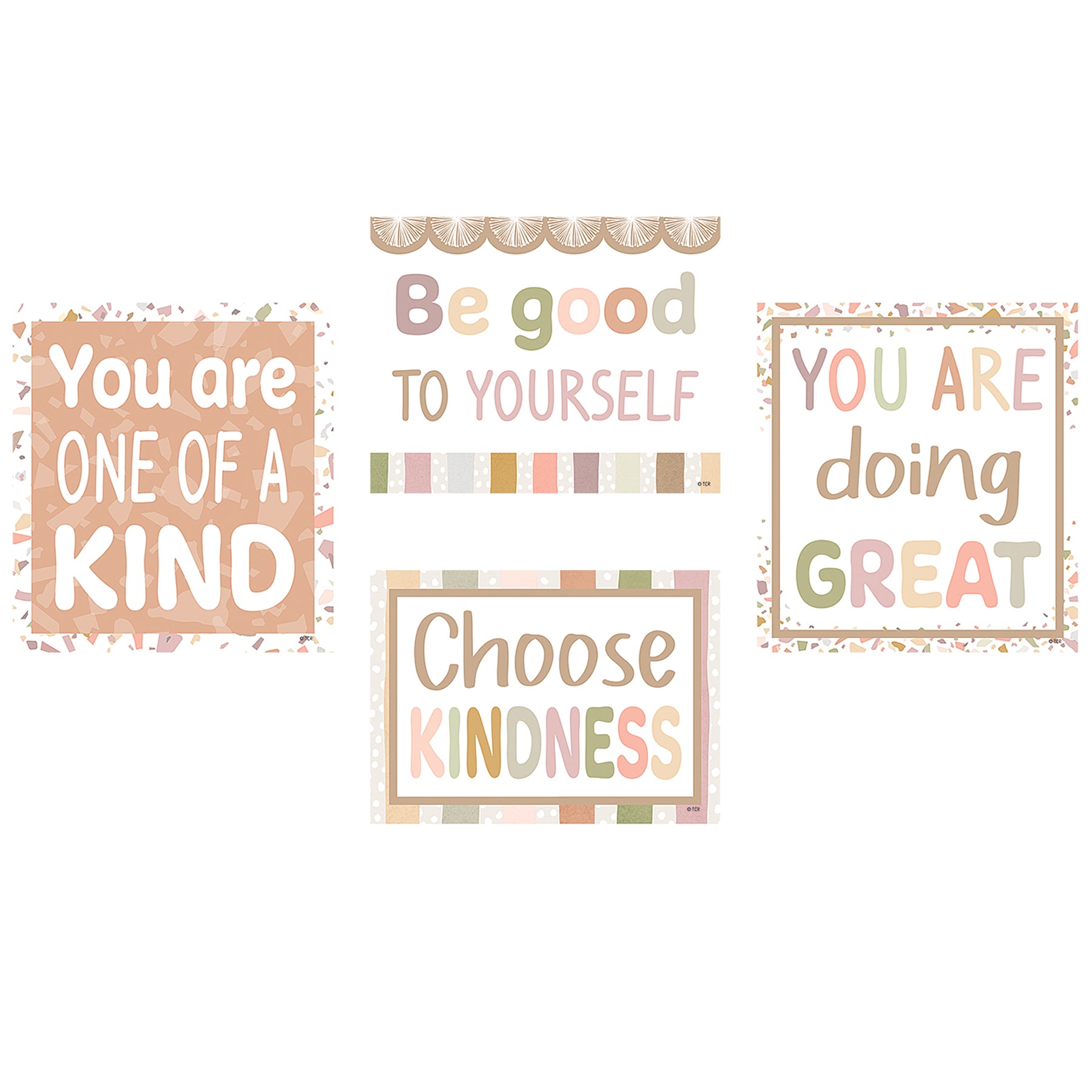 Terrazzo Tones Positive Sayings Accents, 30 Per Pack, 3 Packs